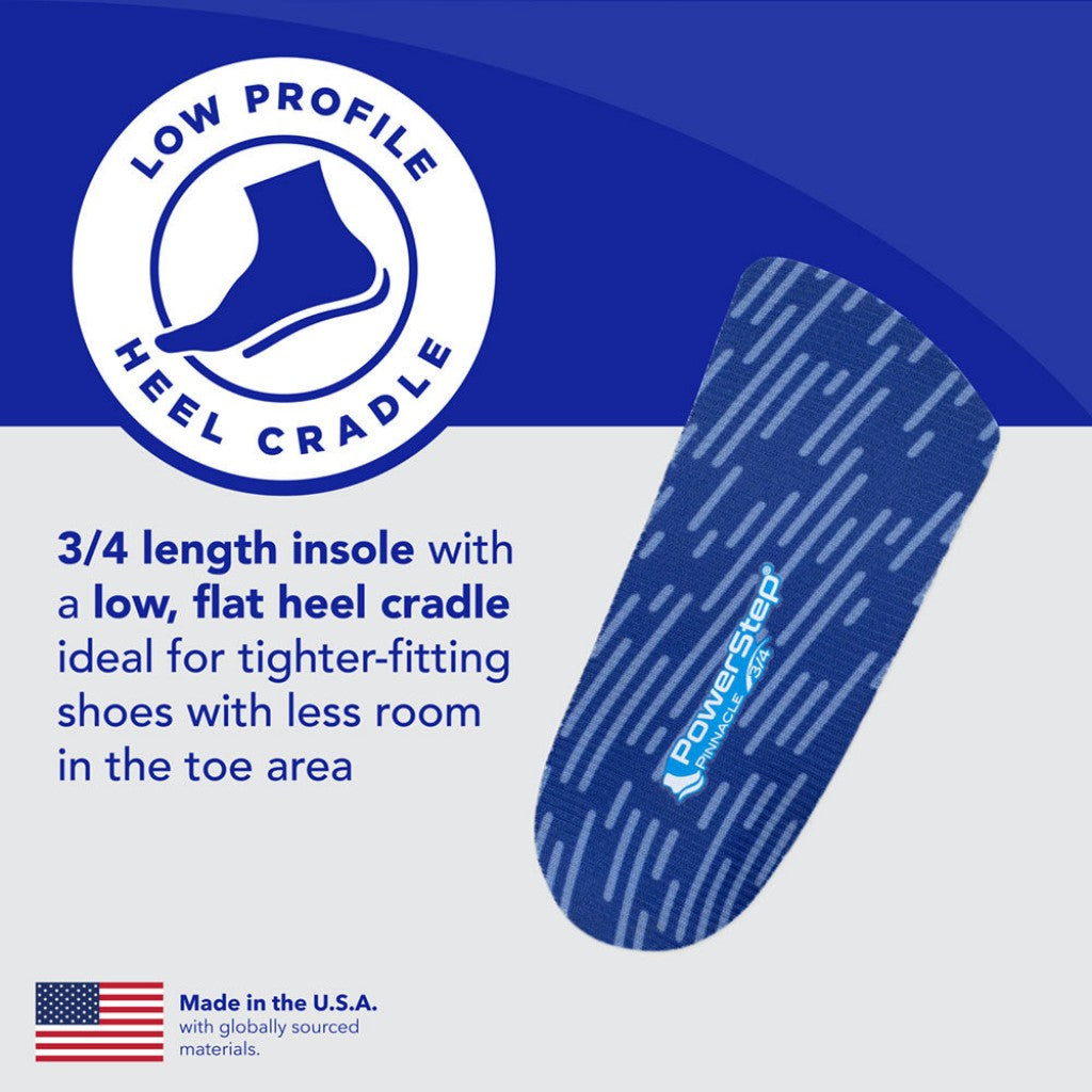 PowerStep Pinnacle 3/4 Support Insoles & Inserts - Black - Product View - 4