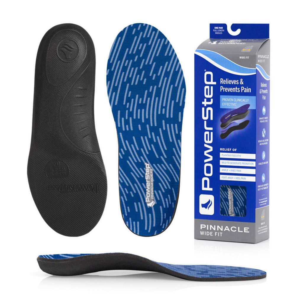 PowerStep Pinnacle Wide Fit Neutral Arch Orthotic Insoles - Black - Product View - 1