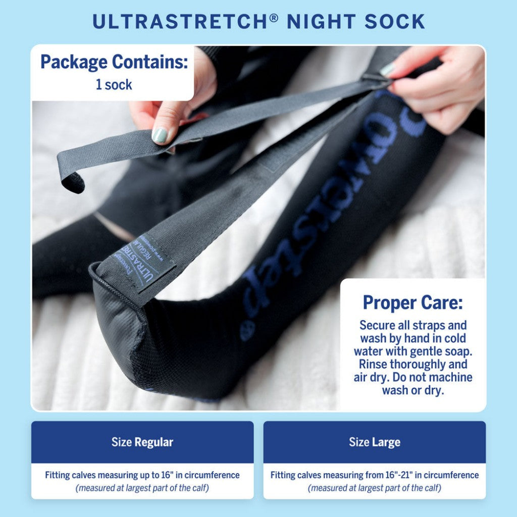 PowerStep UltraStretch Night Sock Support - Black - Lifestyle View - 2