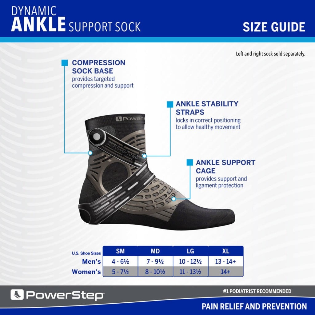 Powerstep Dynamic Ankle Support Sock - Product View - 4