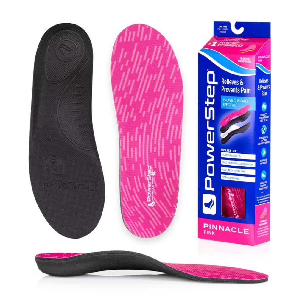 Powerstep Pinnacle Pink Women's Supportive Orthotic Insoles - Product View - 1