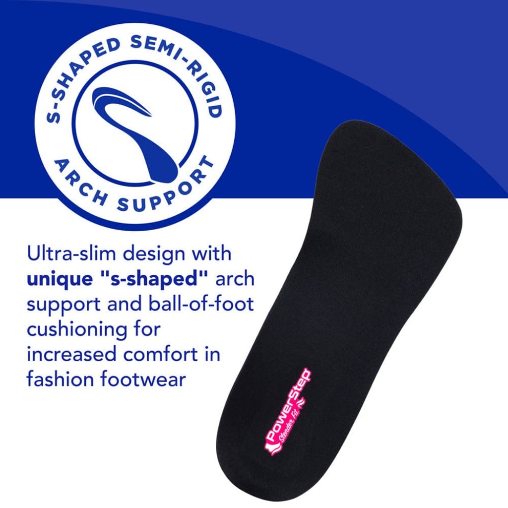 Powerstep SlenderFit 3/4 Women's Support Insoles - Black - Product View - 4