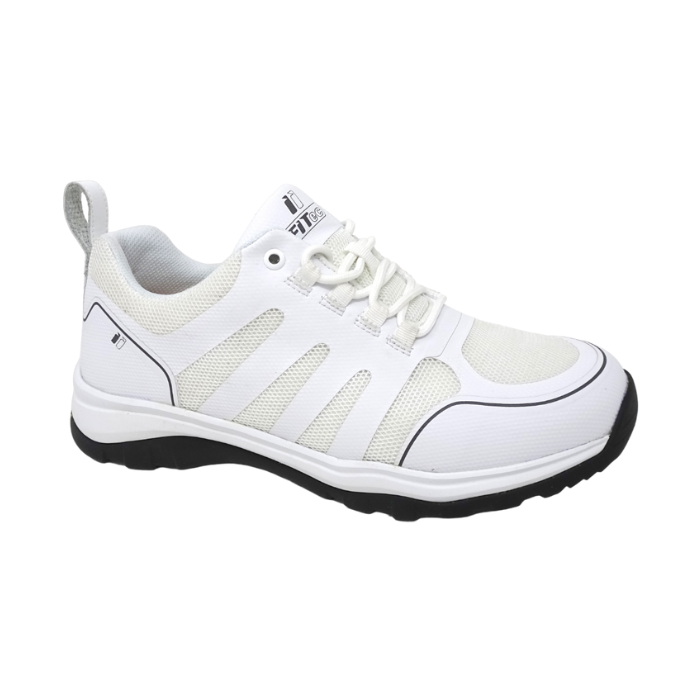 FITec 9730-3L - Men's Laces Walking Shoes with Slip Resistant Soles - White