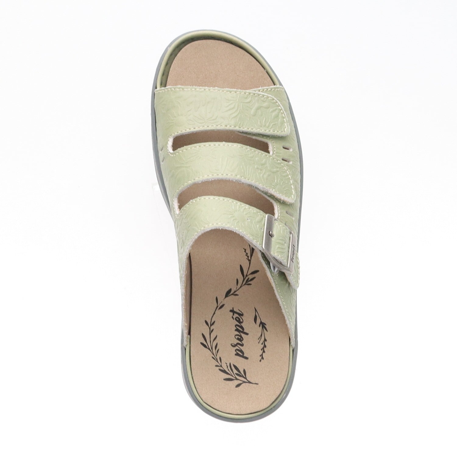 Propet Breezy Walker Slide - Women's Adjustable Sandal - Summer Green - top view