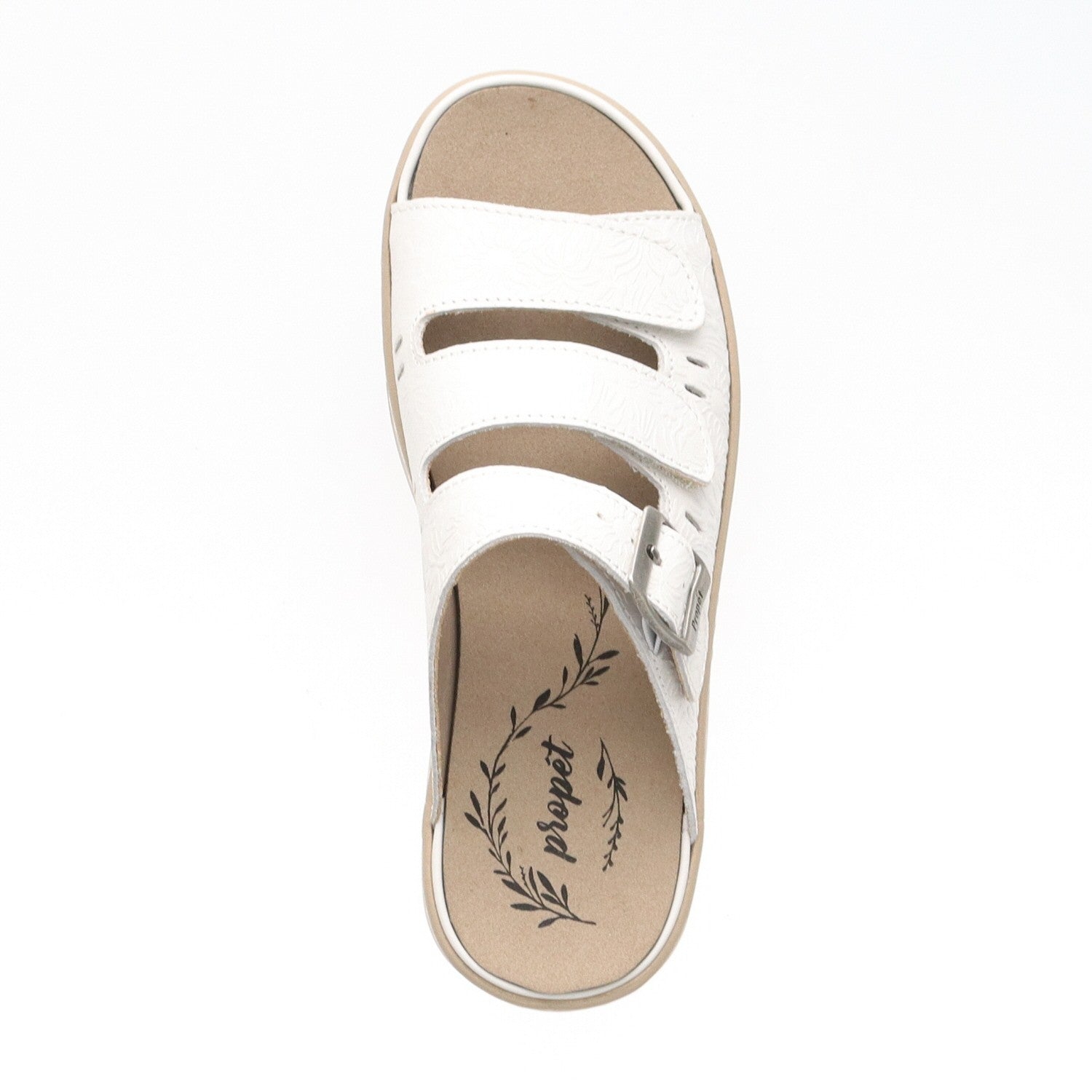 Propet Breezy Walker Slide - Women's Adjustable Sandal - White Onyx - top view