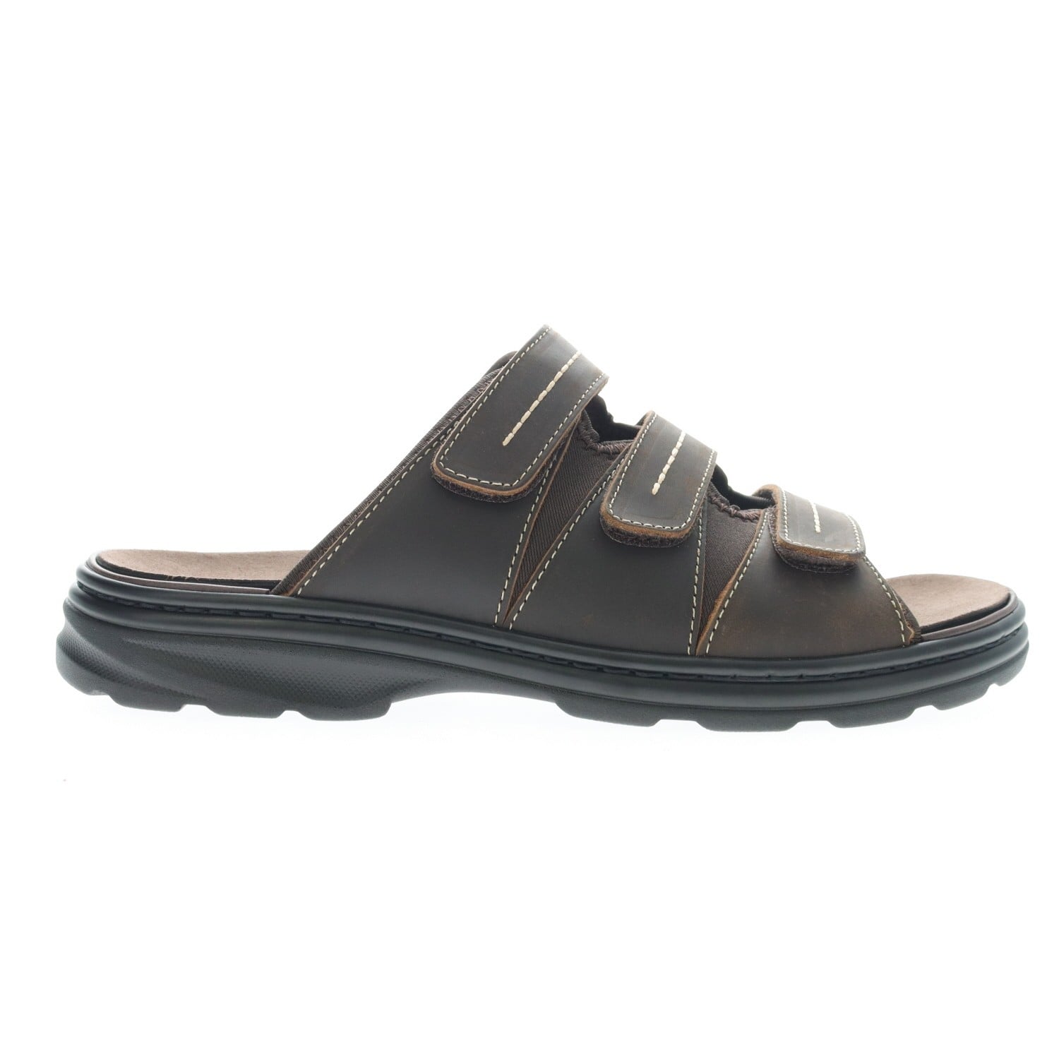Propet Hatcher Men's Slide Sandal - Brown - outside view