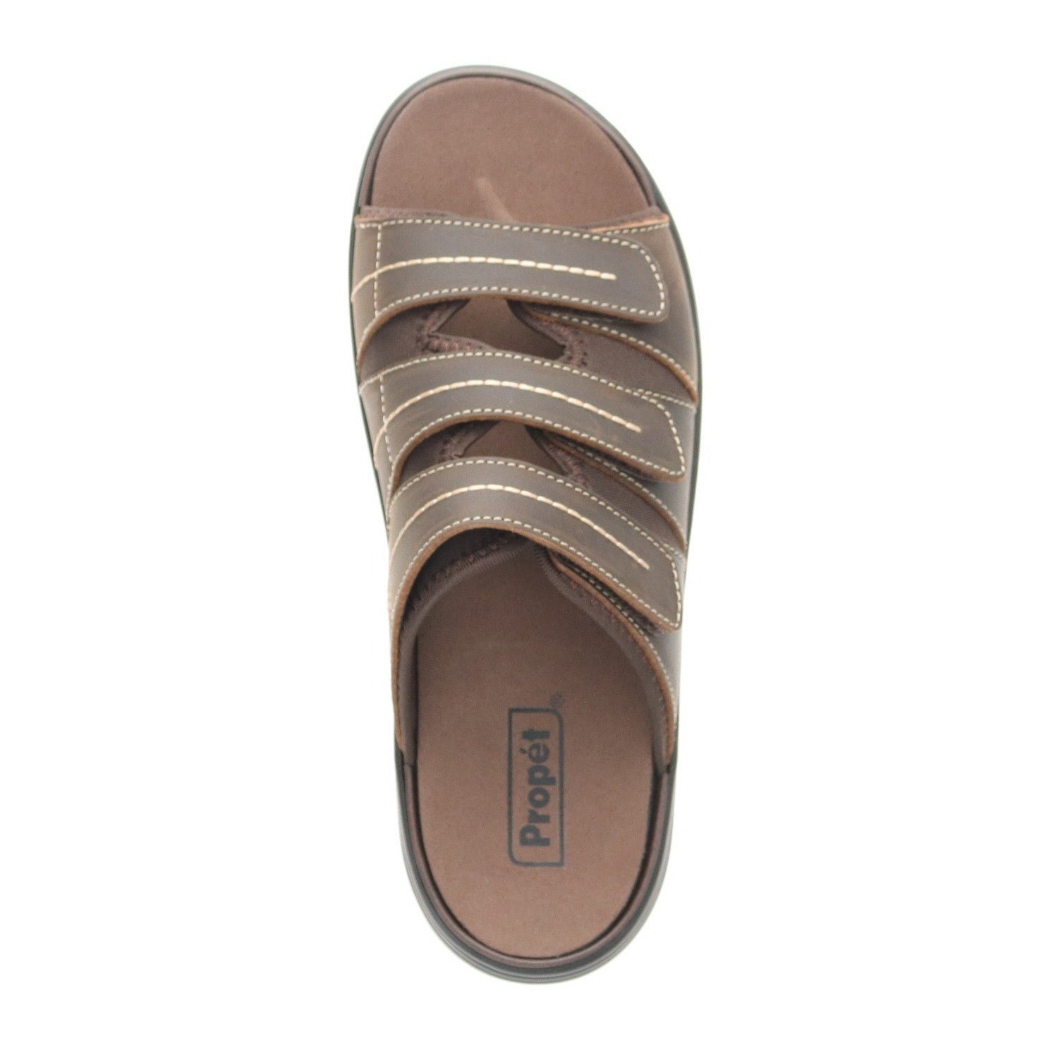 Propet Hatcher Men's Slide Sandal - Brown - top view