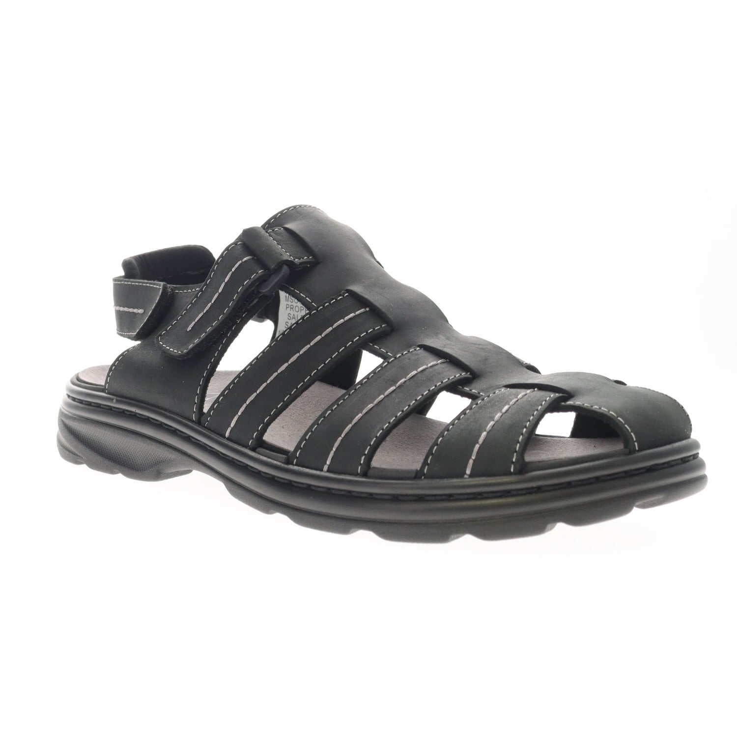 Propet Hunter Men's Fisherman Sandal - Black - angle main