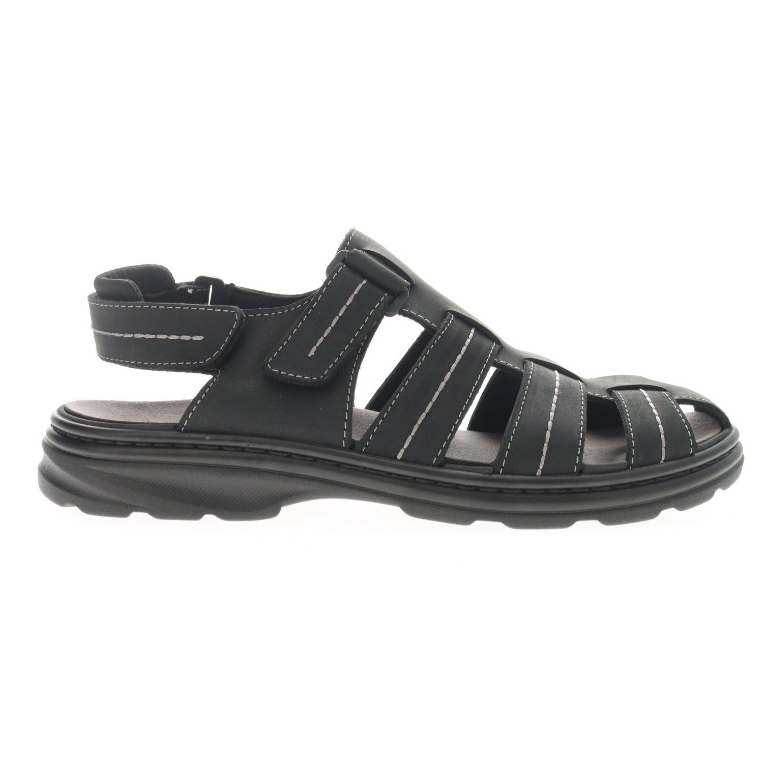 Propet Hunter Men's Fisherman Sandal - Black - outside view