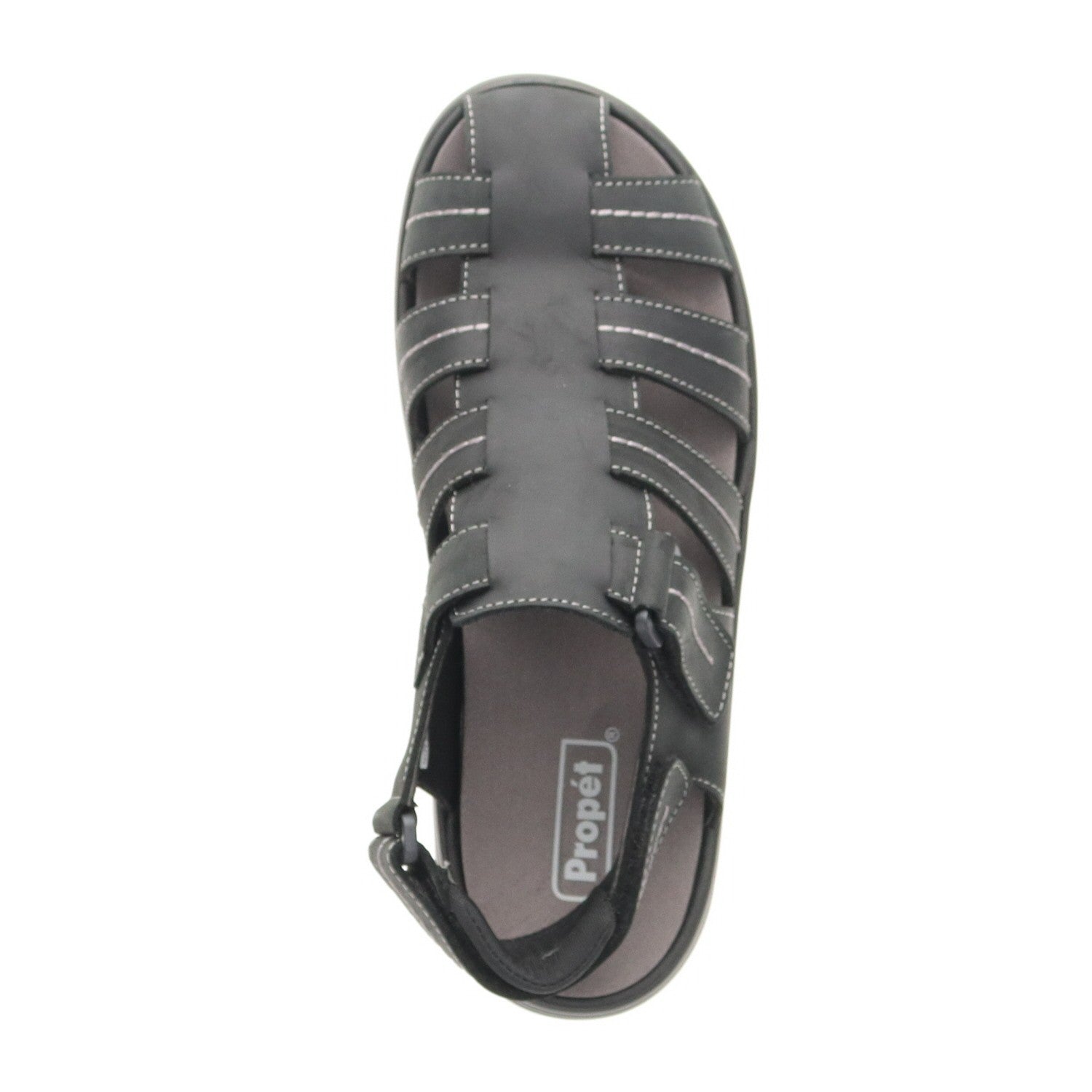 Propet Hunter Men's Fisherman Sandal - Black - top view