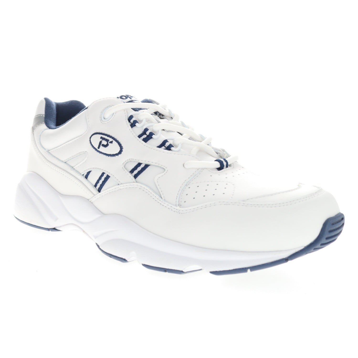 Propet Stability Walker Men's Sneakers - White/Navy - Angle