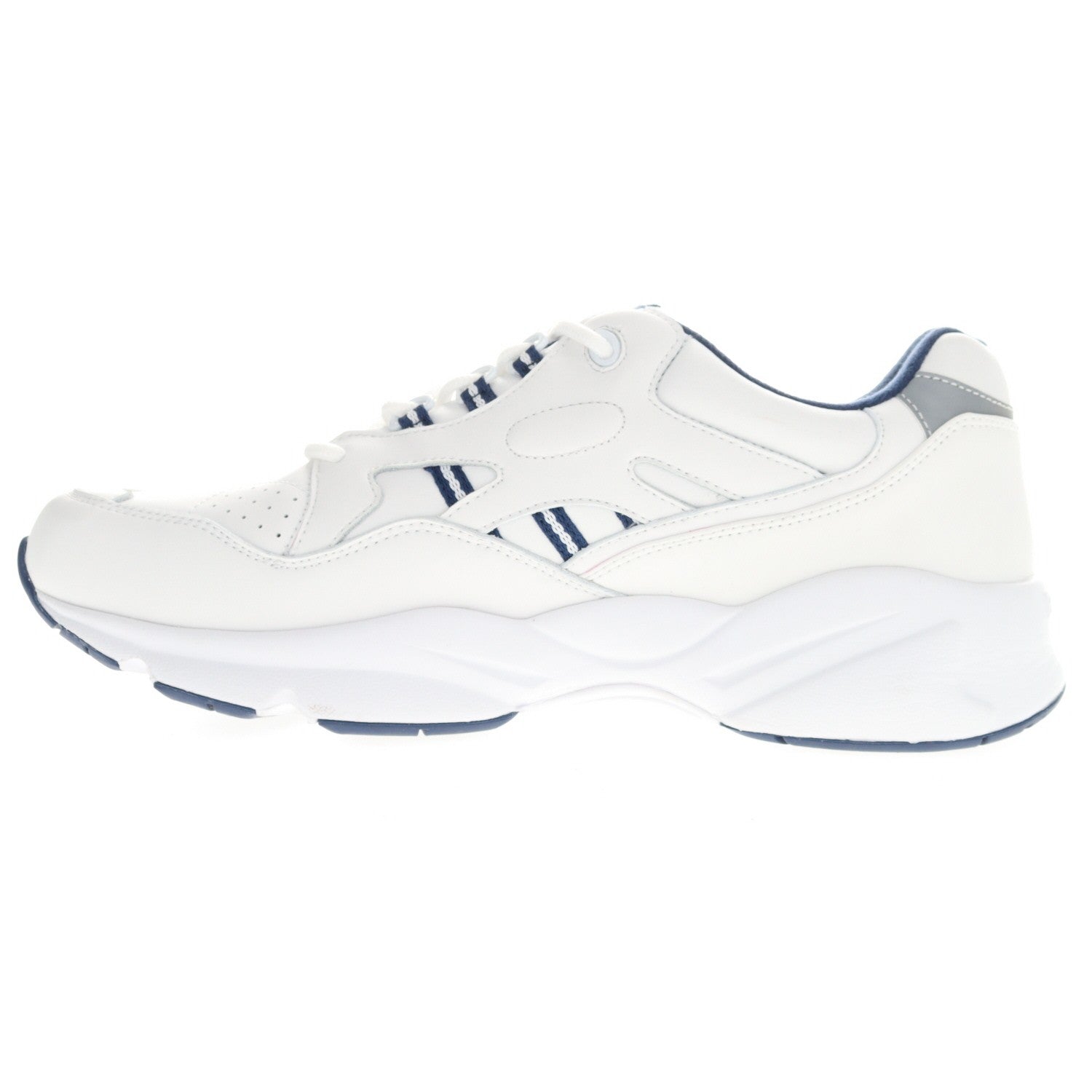 Propet Stability Walker Men's Sneakers - White/Navy - Instep Side