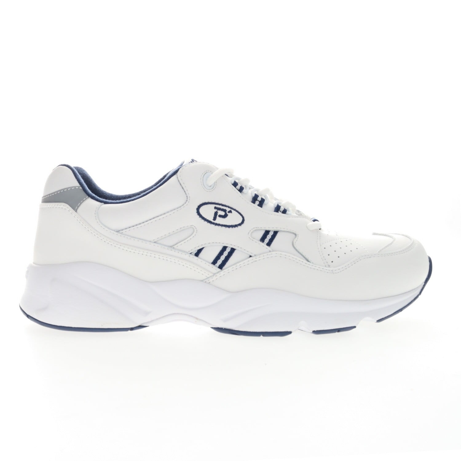 Propet Stability Walker Men's Sneakers - White/Navy - Outer Side