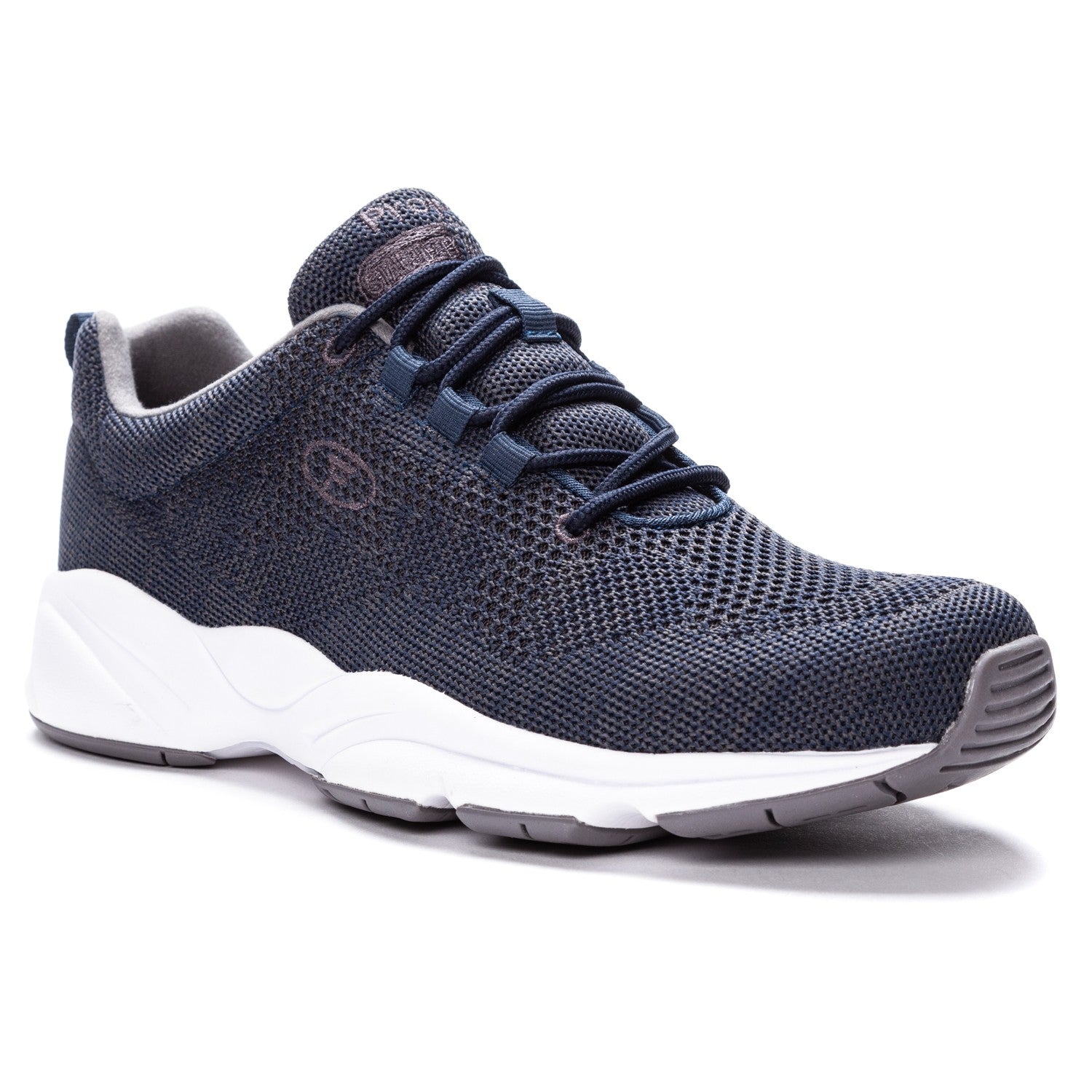 Propet Stability Fly Men's Stability Sneaker in Navy/Grey