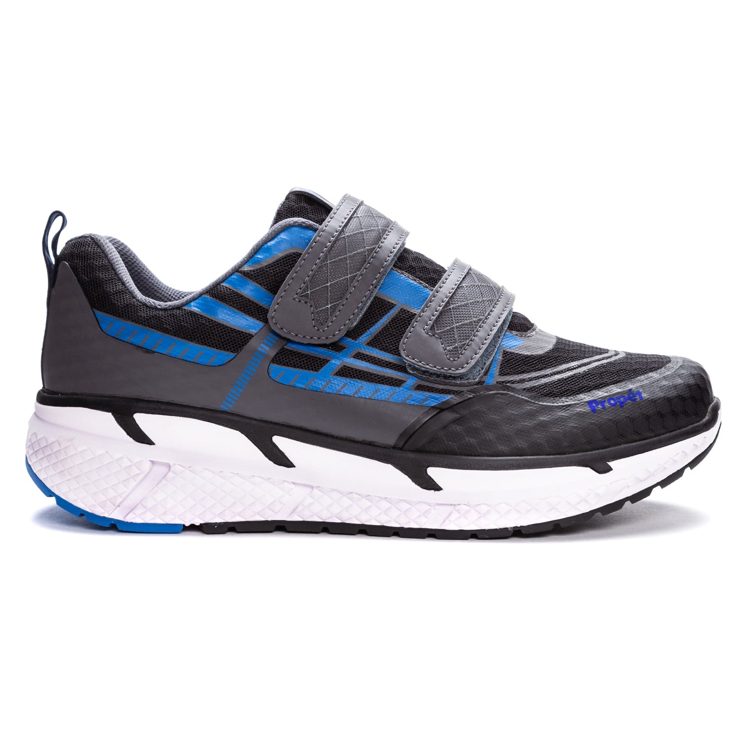 Propet Men's Propet Ultra Strap  Athletic Shoes - Black/Blue - Instep Side