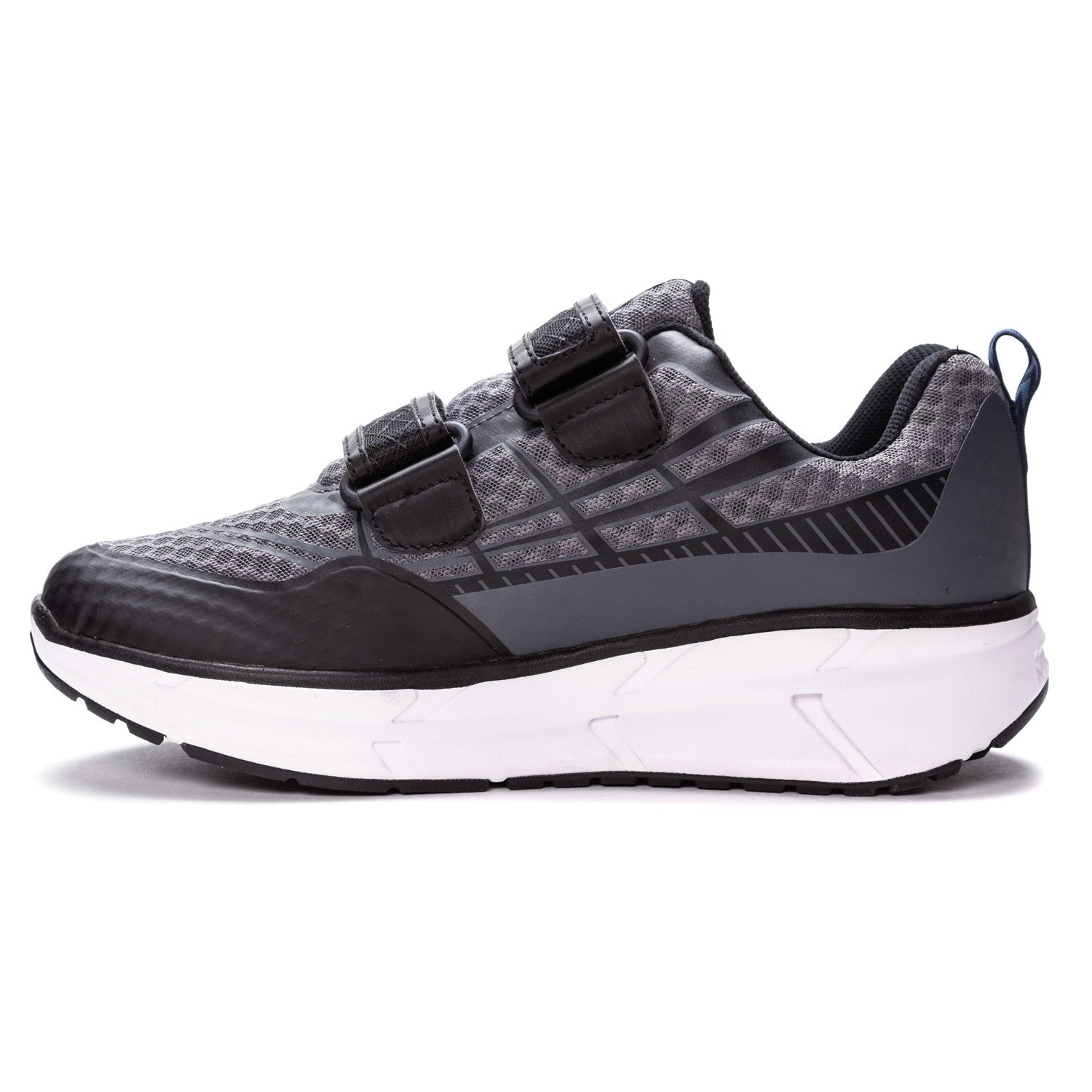 Propet Men's Propet Ultra Strap  Athletic Shoes - Grey/Black - Instep Side