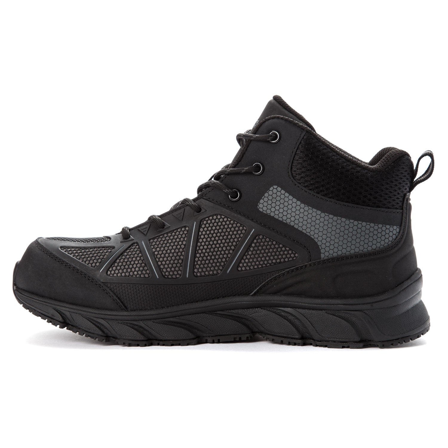 Propet Seeley Hi Men's Lace Up Boots - Dark Grey/Black - Instep Side