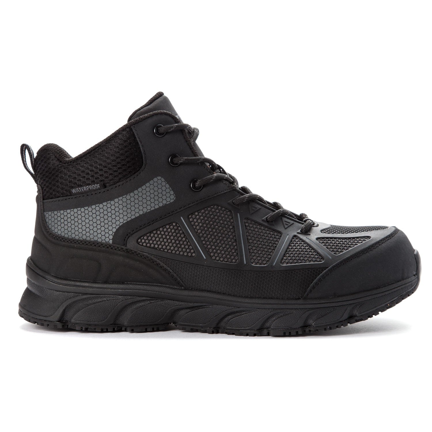 Propet Seeley Hi Men's Lace Up Boots - Dark Grey/Black - Outer Side