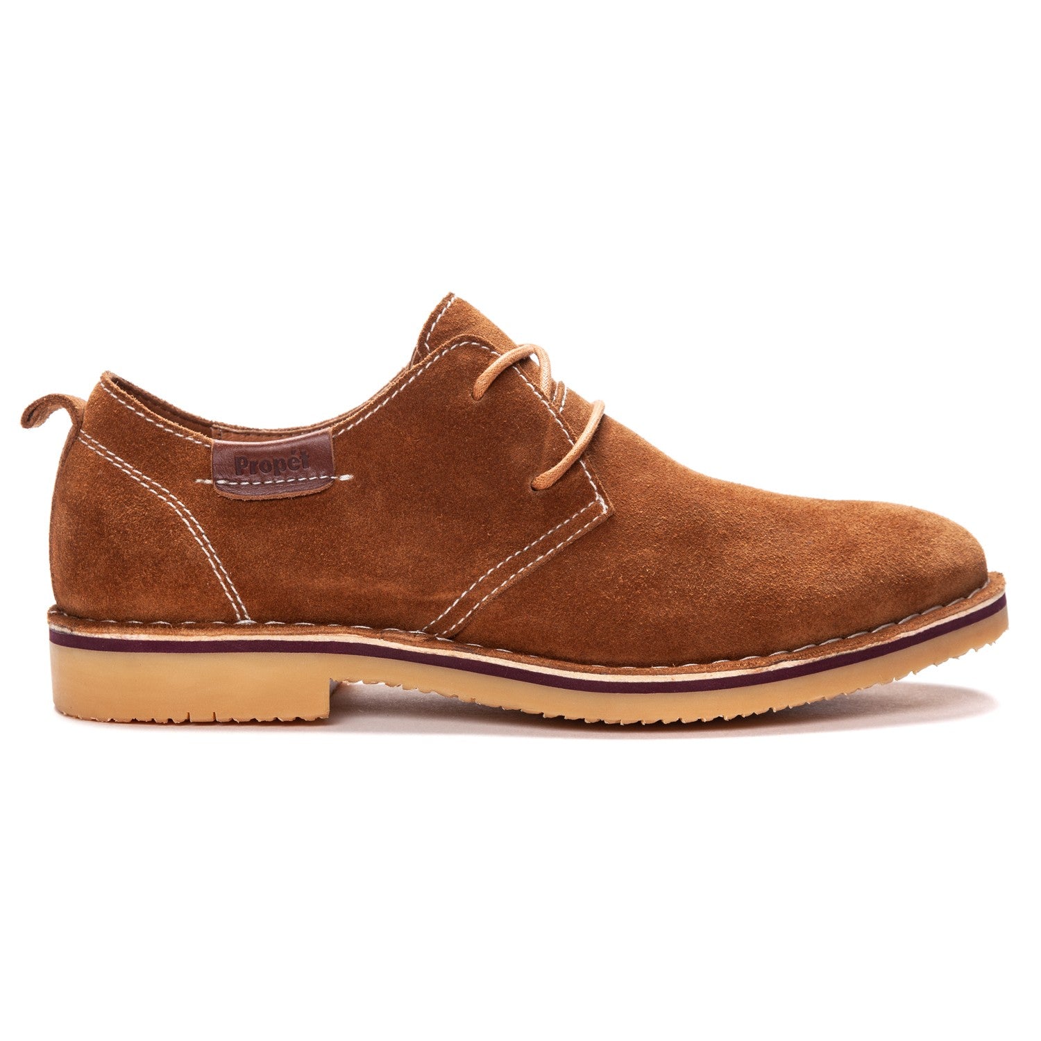 Propet Finn Men's Suede Oxford Shoes - Tan - Outer Side