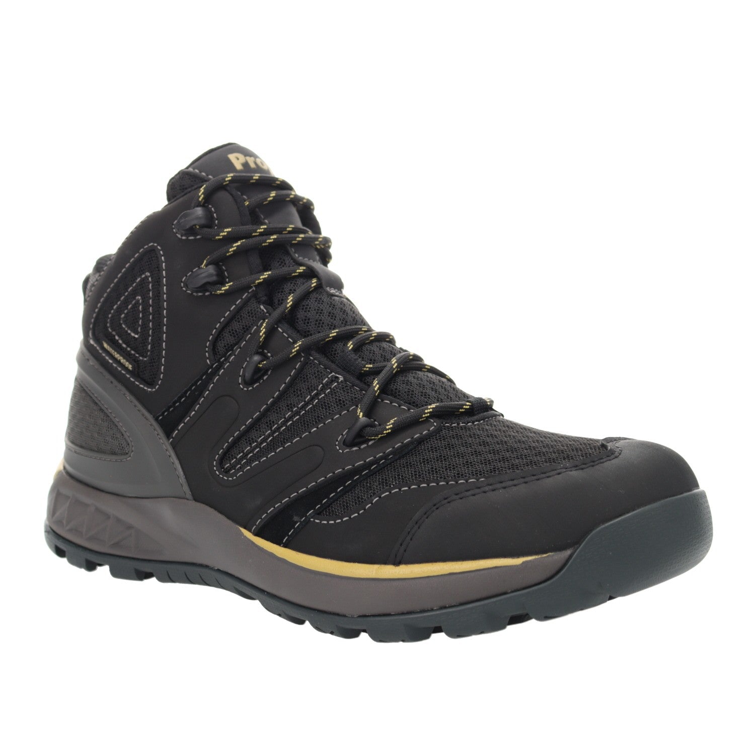 Propet Men's Veymont Waterproof Hikers - Black/Gold - Angle