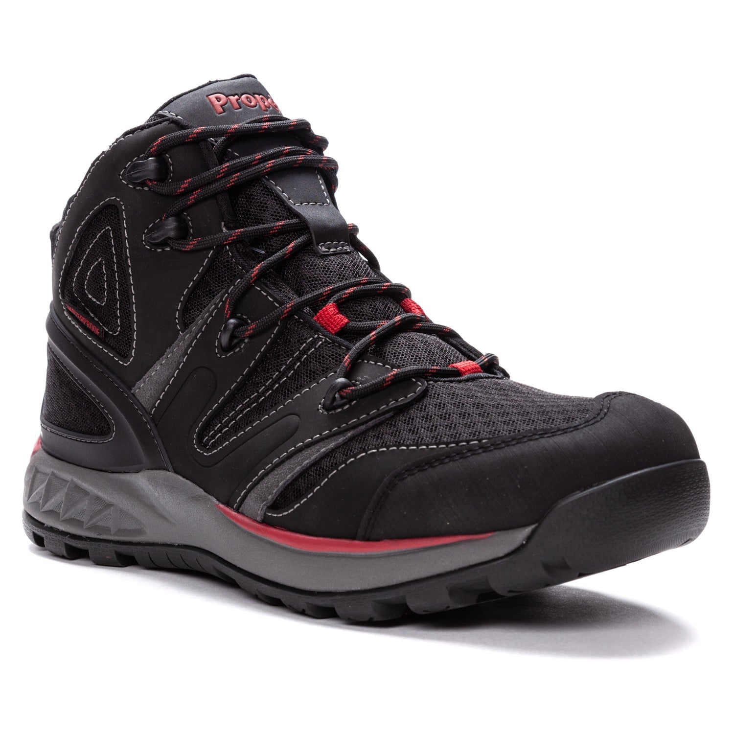 Propet Men's Veymont Waterproof Hikers in Black/Red