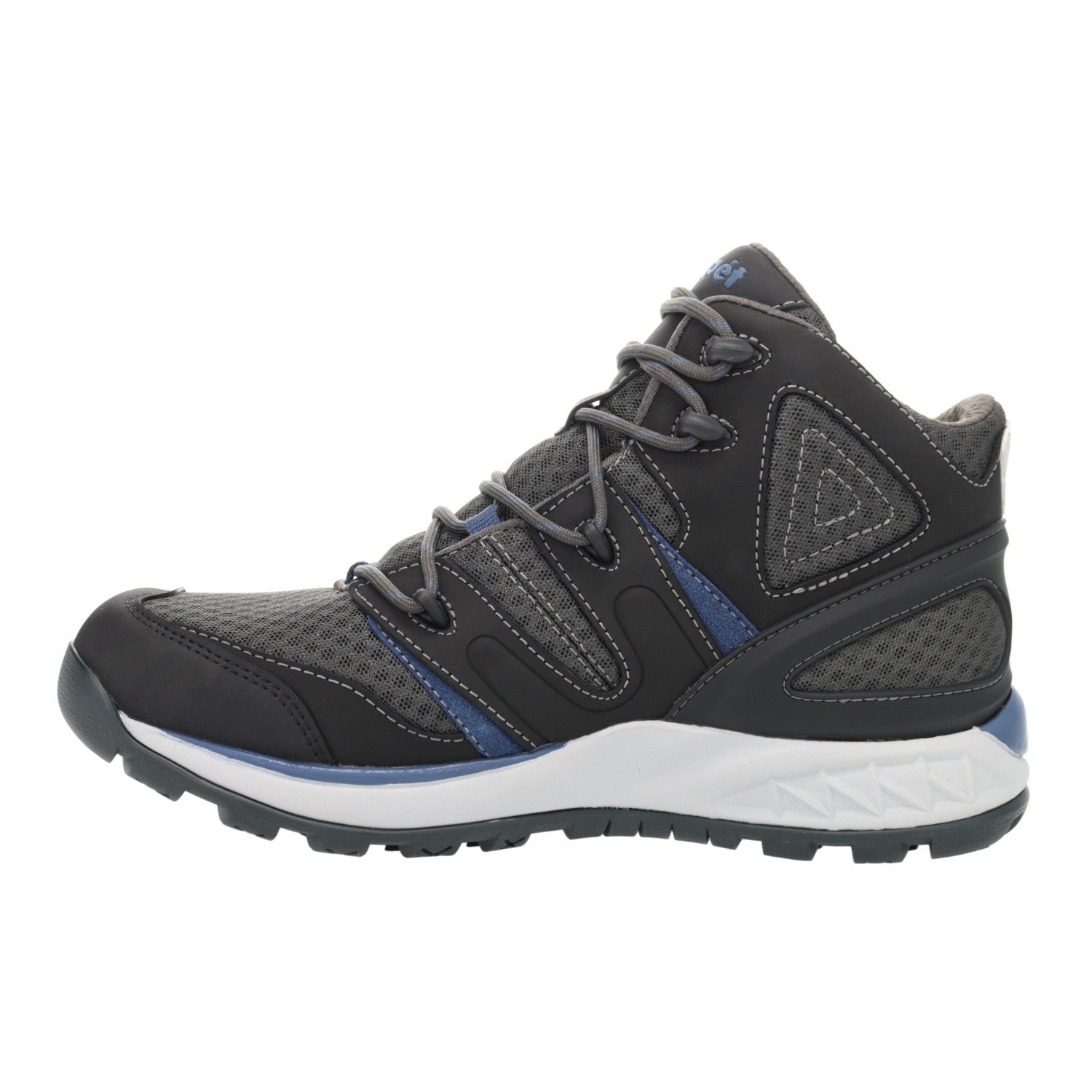 Propet Men's Veymont Waterproof Hikers - Grey/Blue - Instep Side