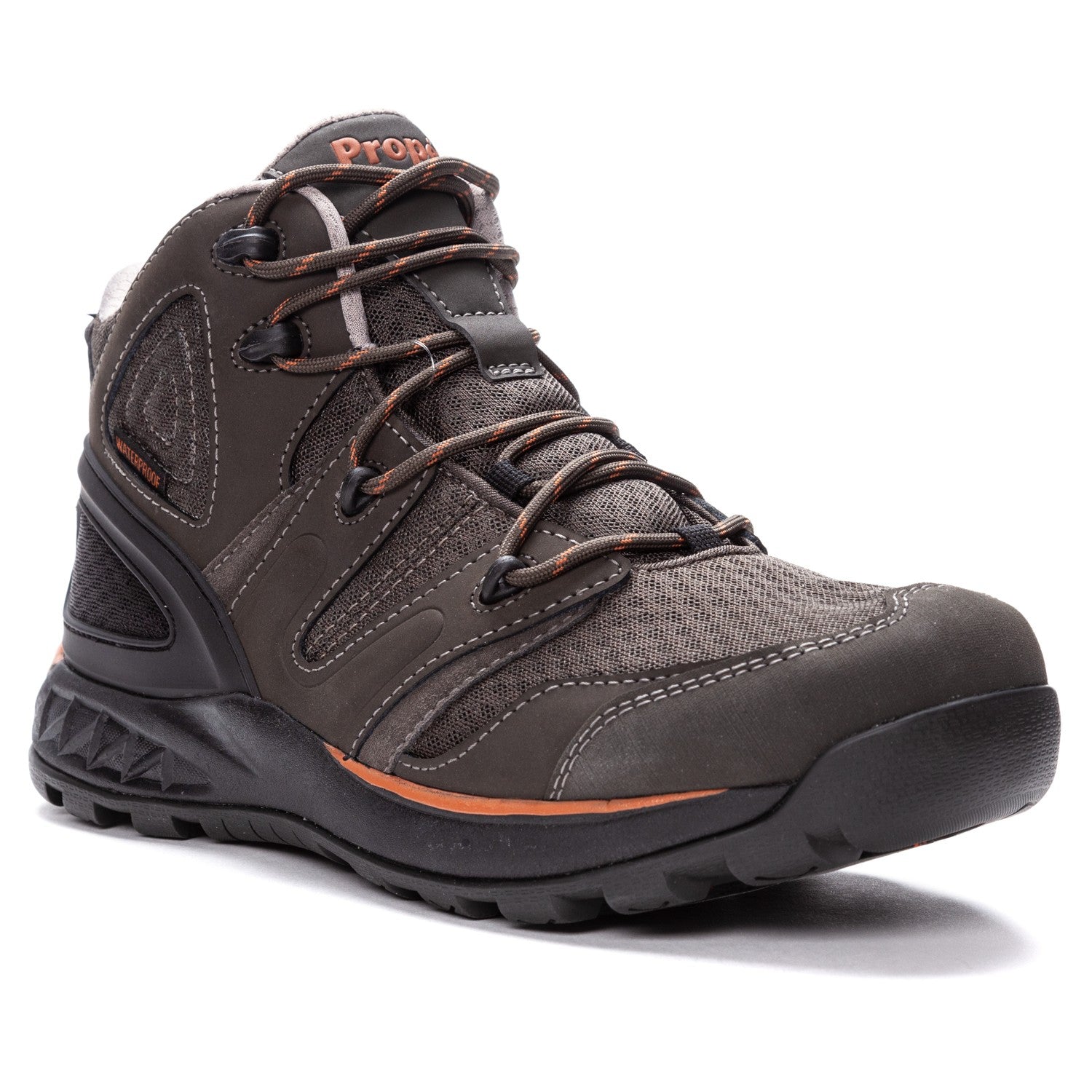 Propet Men's Veymont Waterproof Hikers in Gunsmoke/Orange