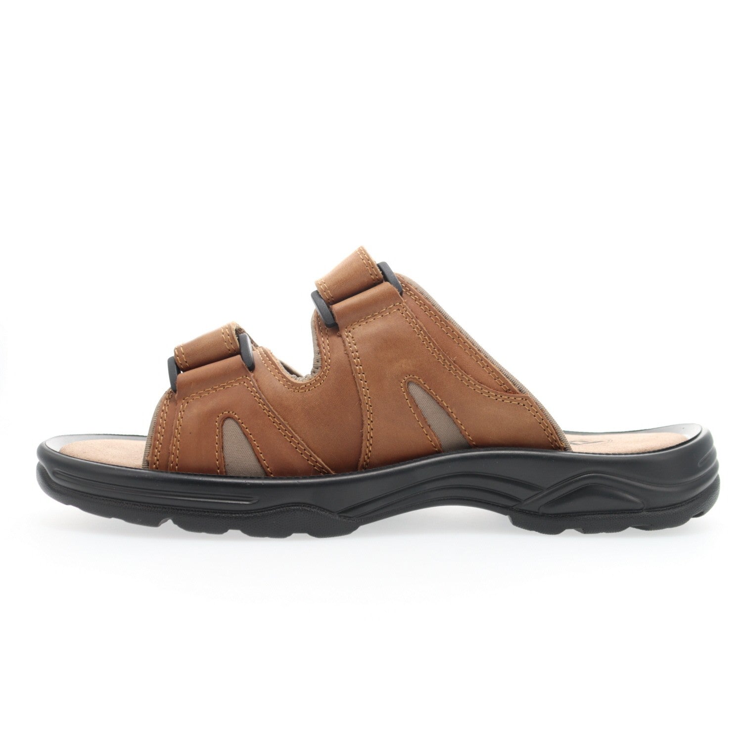 Propet Vero Men's Slide Sandals - Tan - Instep Side