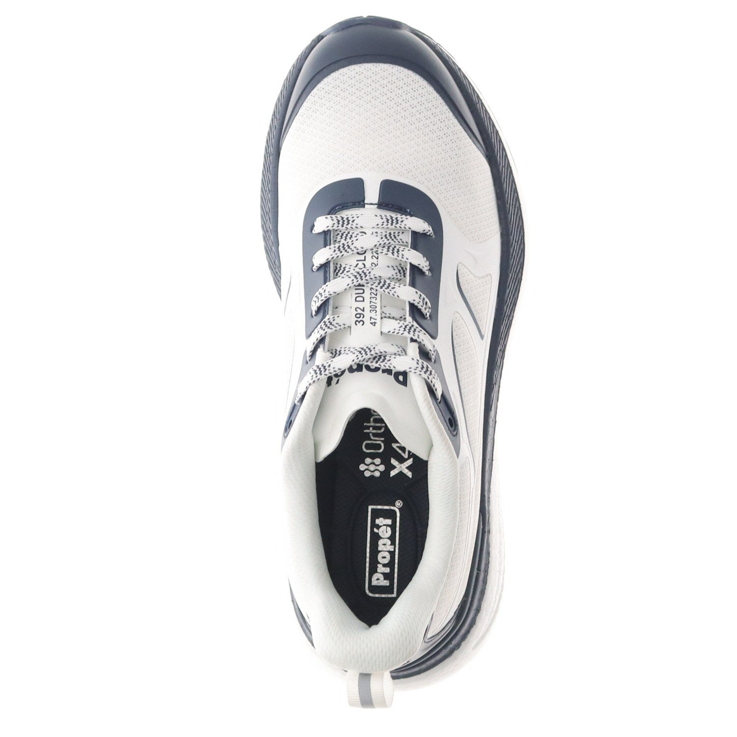 Propet Prop?t 392 DuroCloud? Men's Athletic Shoe - White/navy - top view