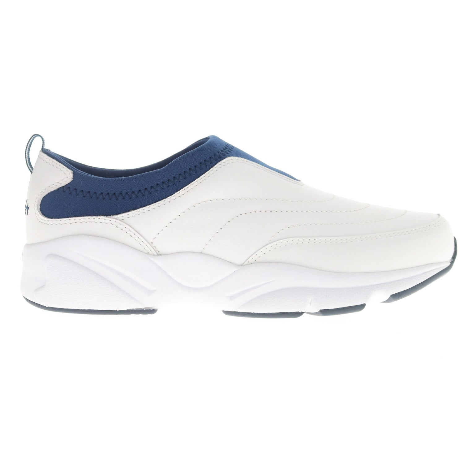 Propet Stability Slip-on Men's Walking Shoe - White/navy - outside view