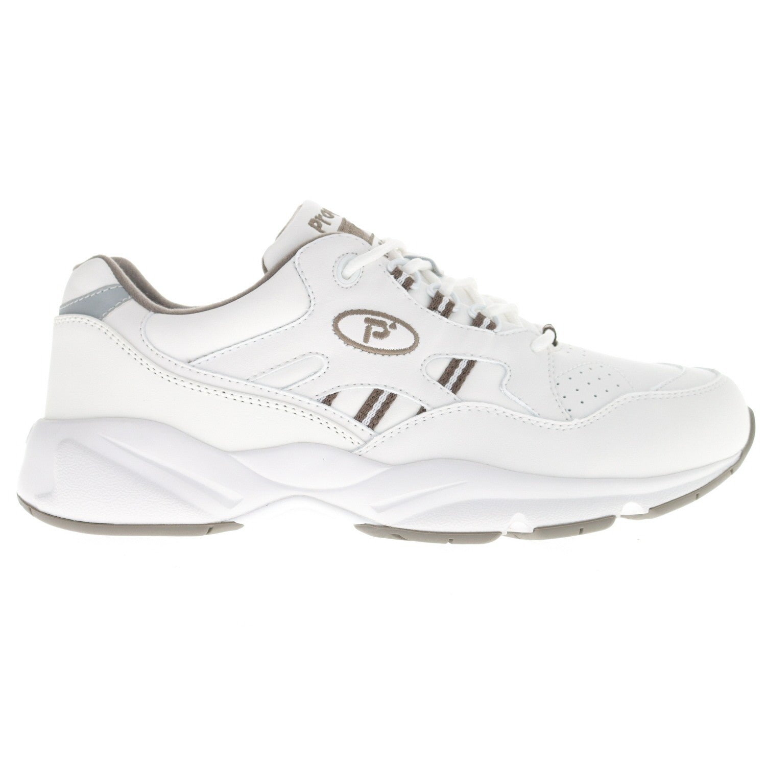 Propet Stability Walker Men's Walking Shoe - White/taupe - outside view