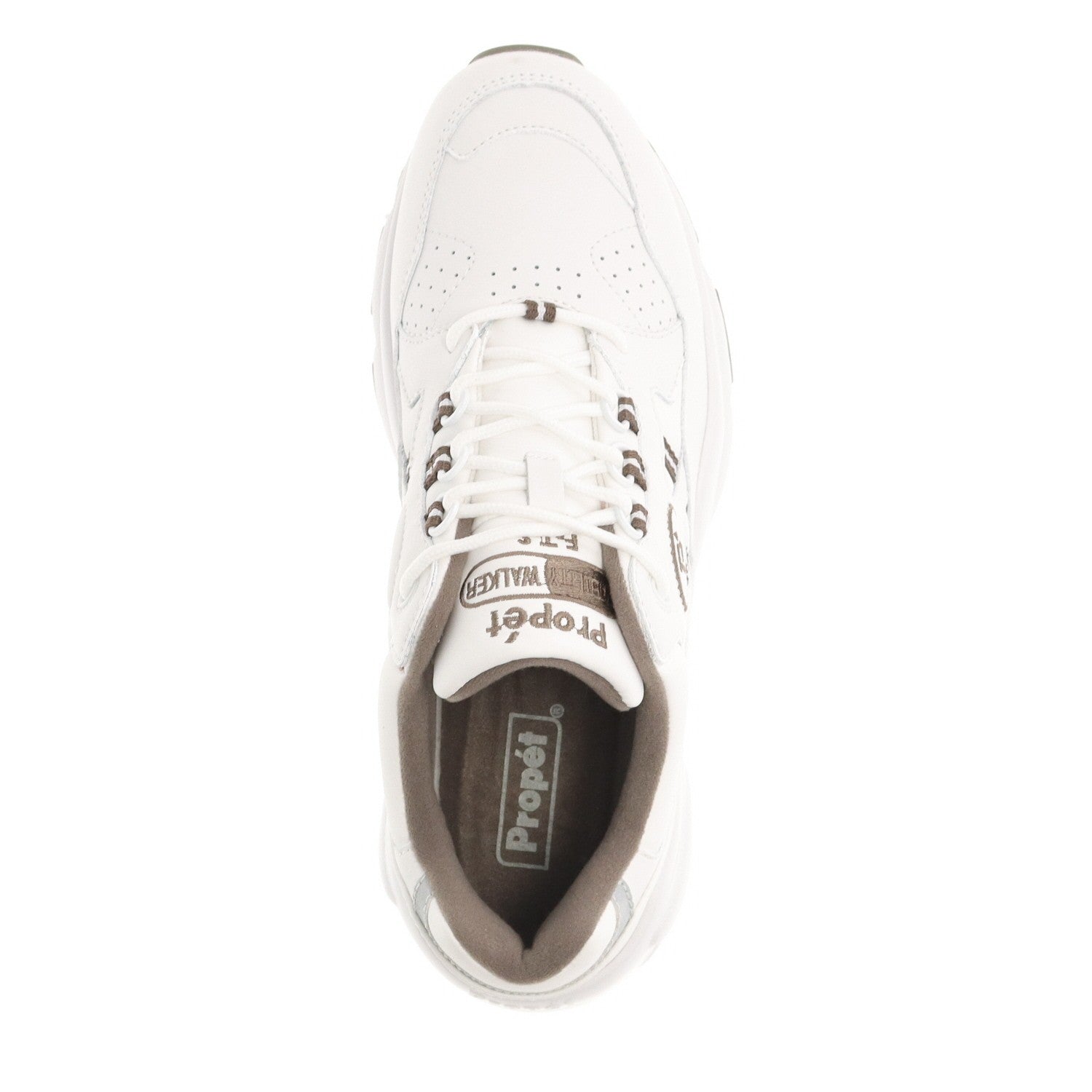 Propet Stability Walker Men's Walking Shoe - White/taupe - top view