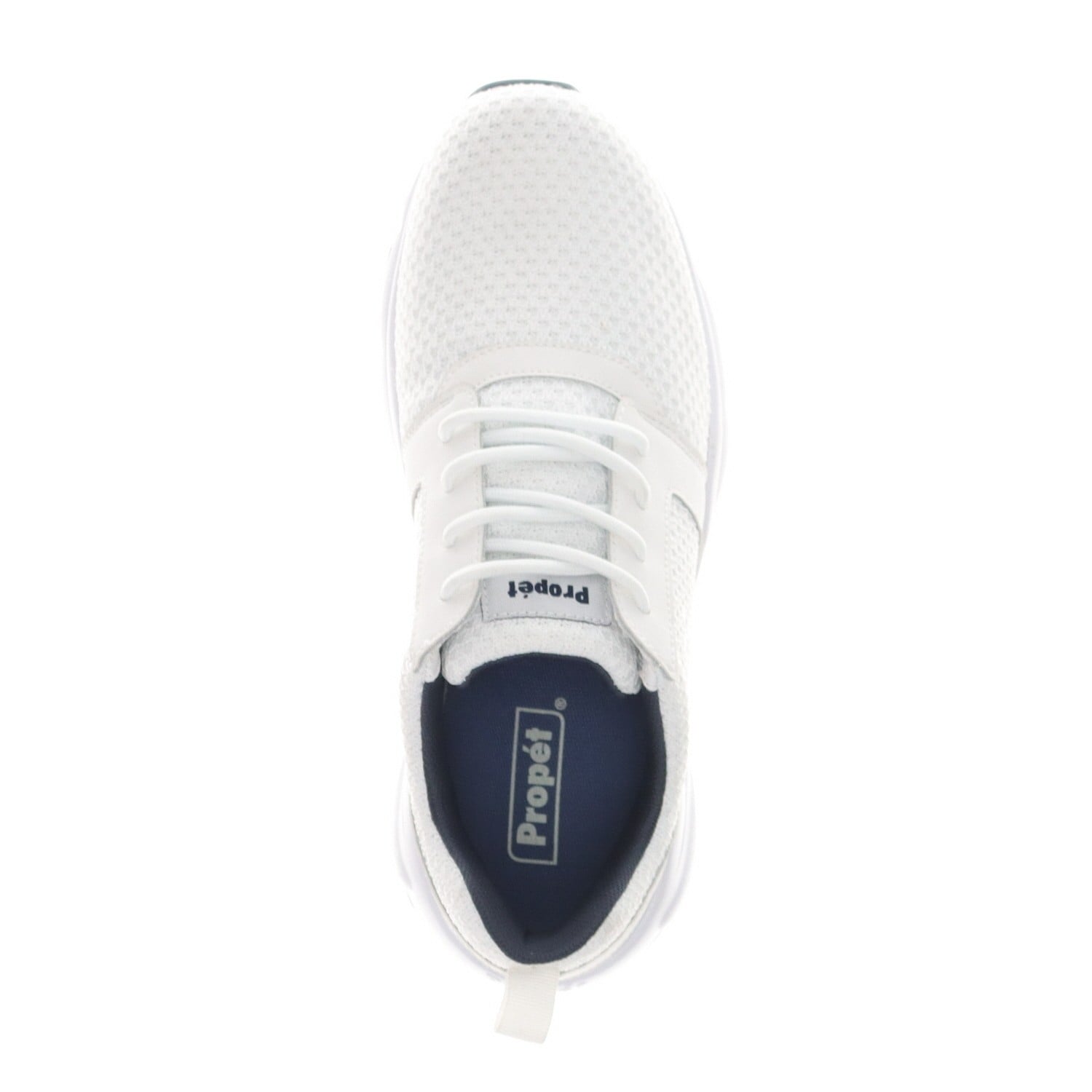 Propet Stability X Men's Walking Shoe - White/navy - top view