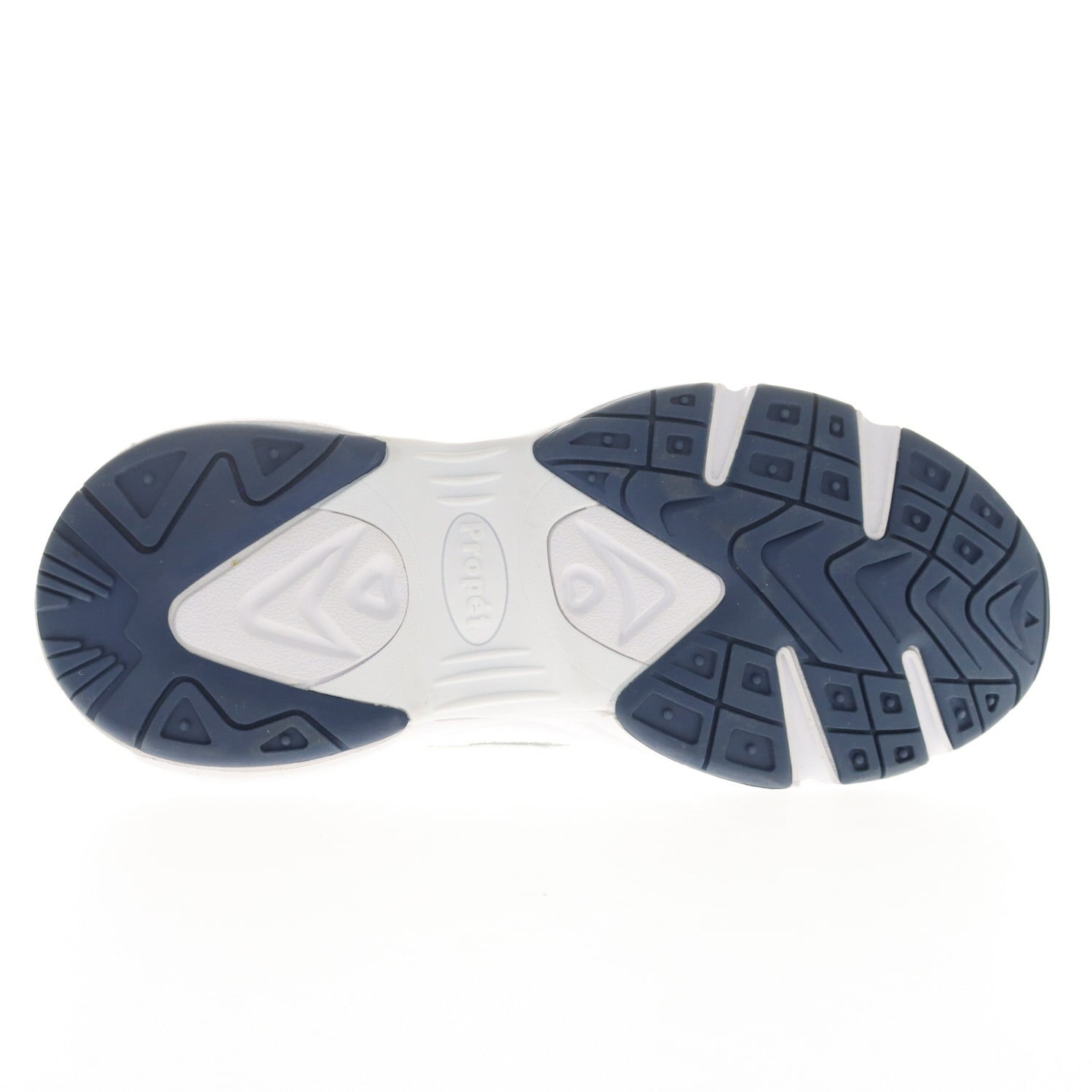 Propet Stability X Strap Men's Walking Shoe - White/navy - bottom view
