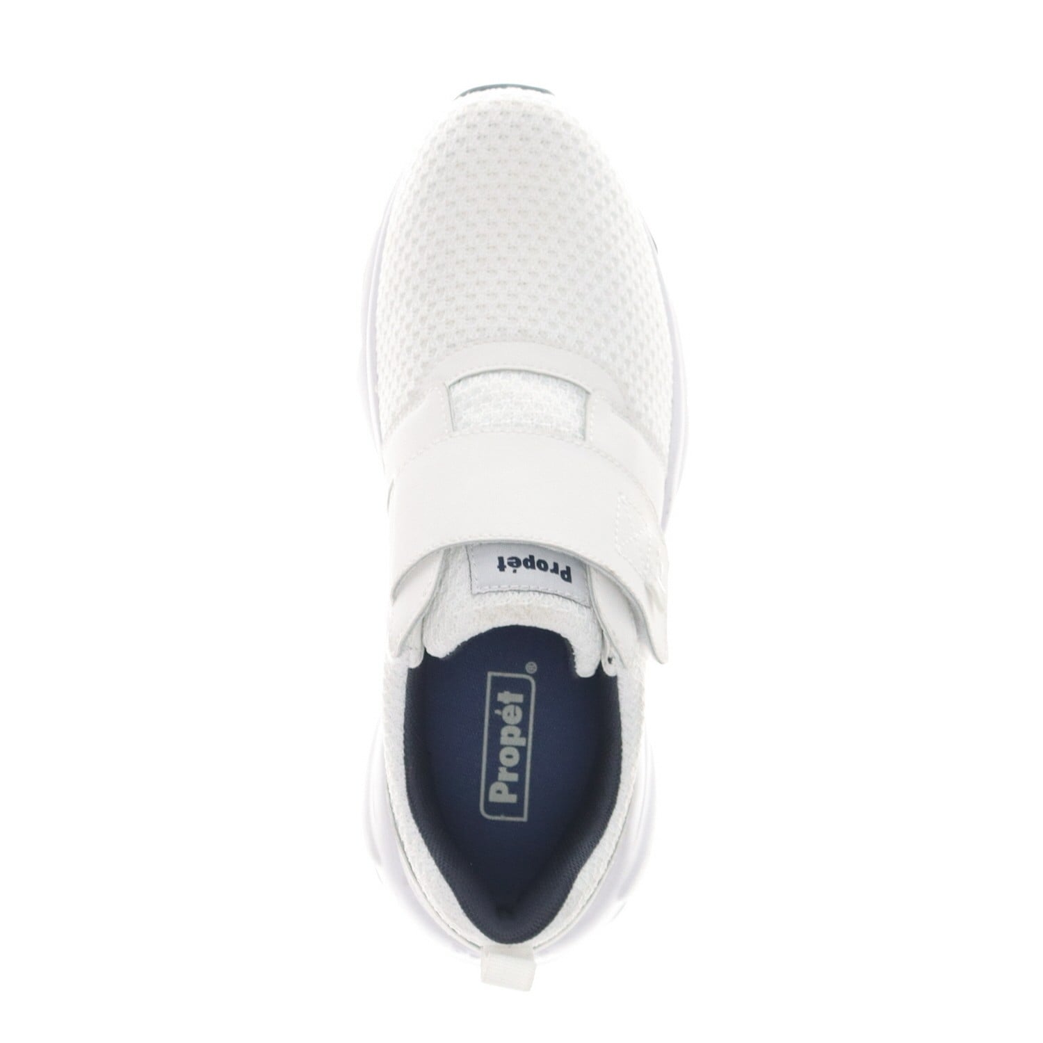 Propet Stability X Strap Men's Walking Shoe - White/navy - top view