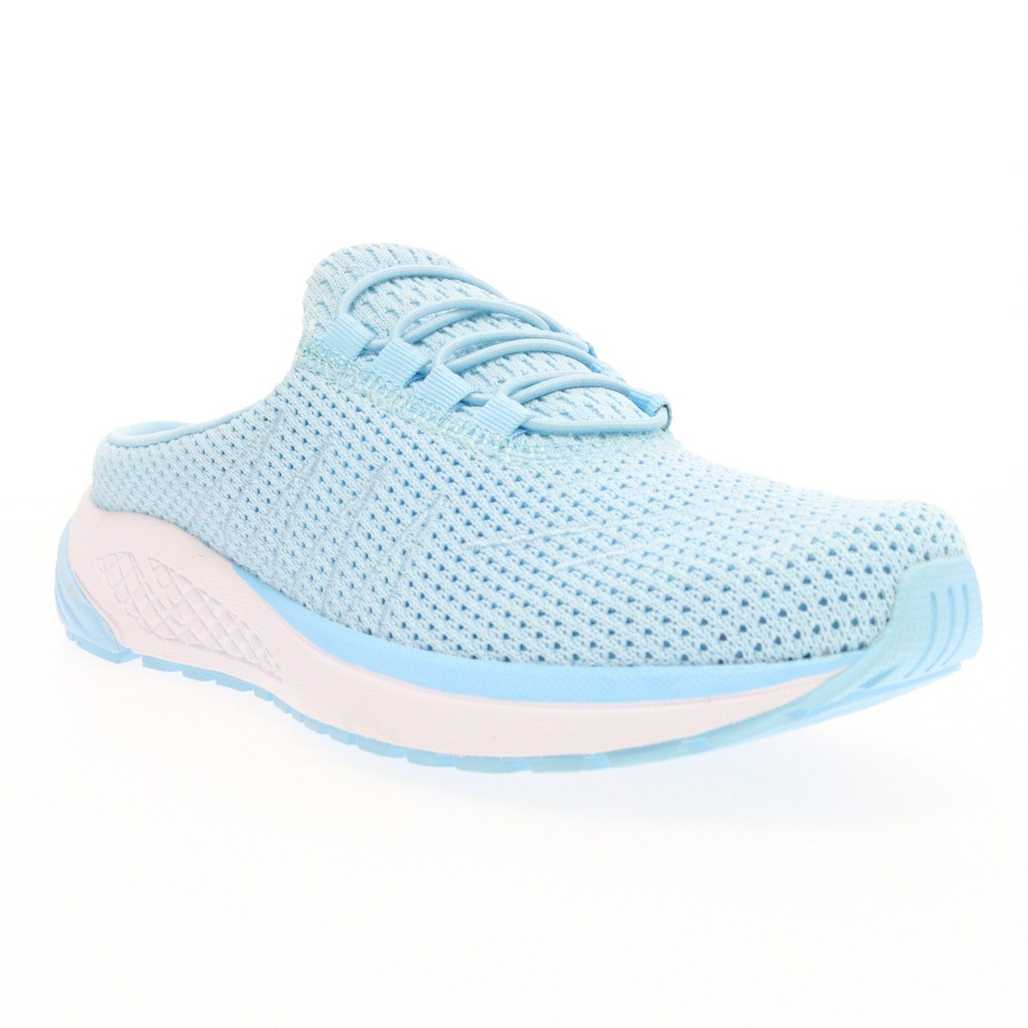 Propet Tour Knit Slide Women's Slide Sandal - Baby Blue - angle main