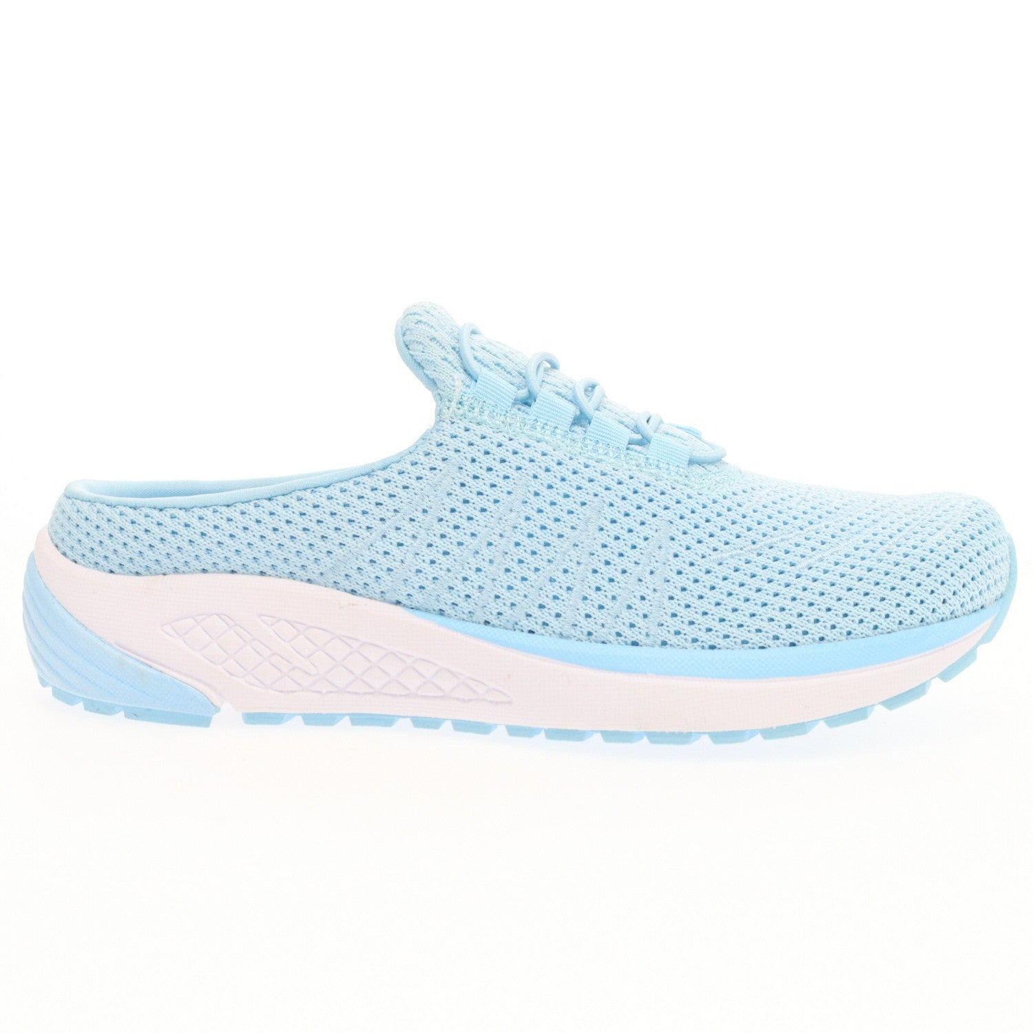 Propet Tour Knit Slide Women's Slide Sandal - Baby Blue - outside view