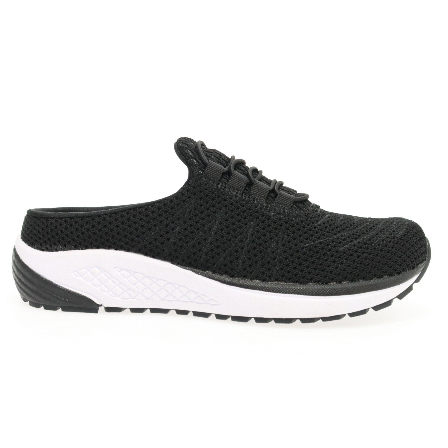 Propet Tour Knit Slide Women's Slide Sandal - Black - outside view