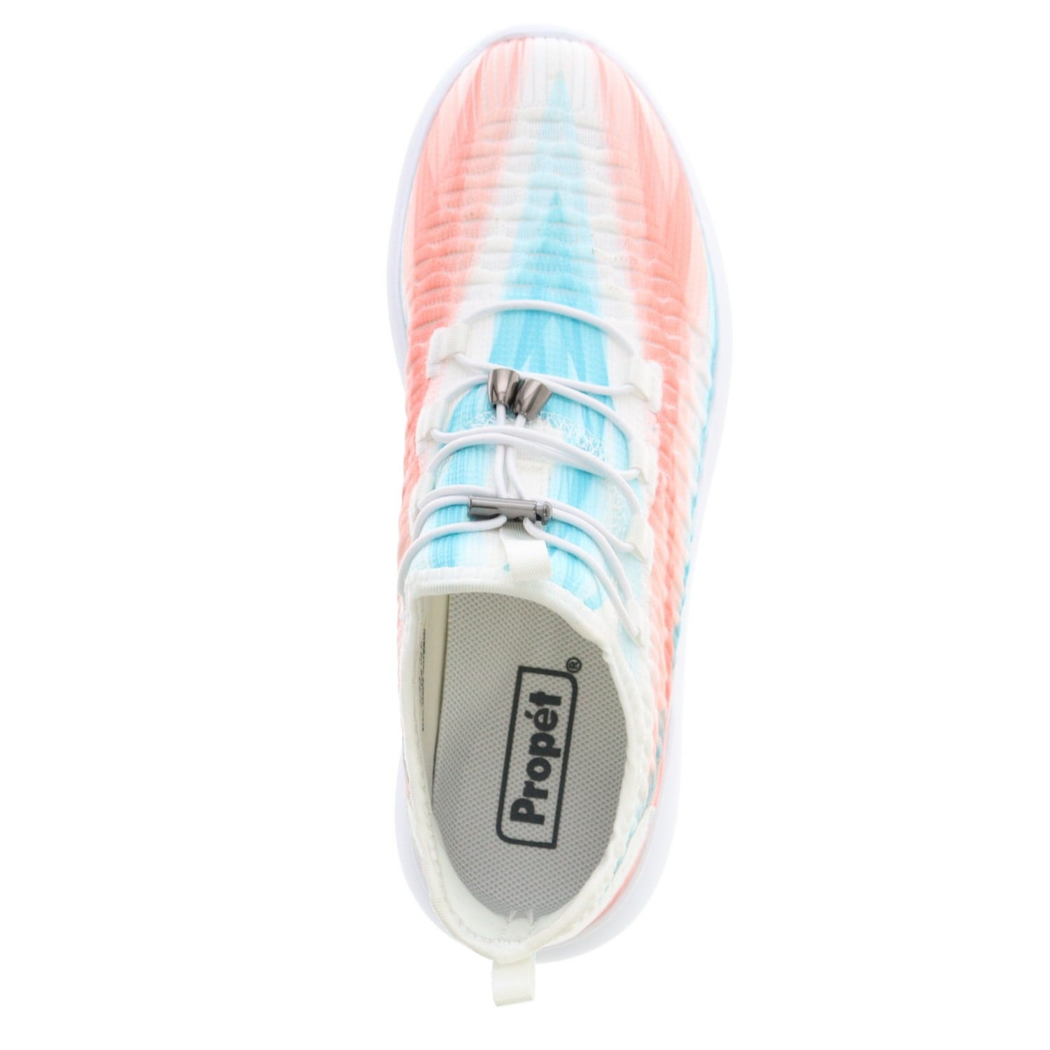 Propet TravelBound Women's Sneaker - White/peach - top view
