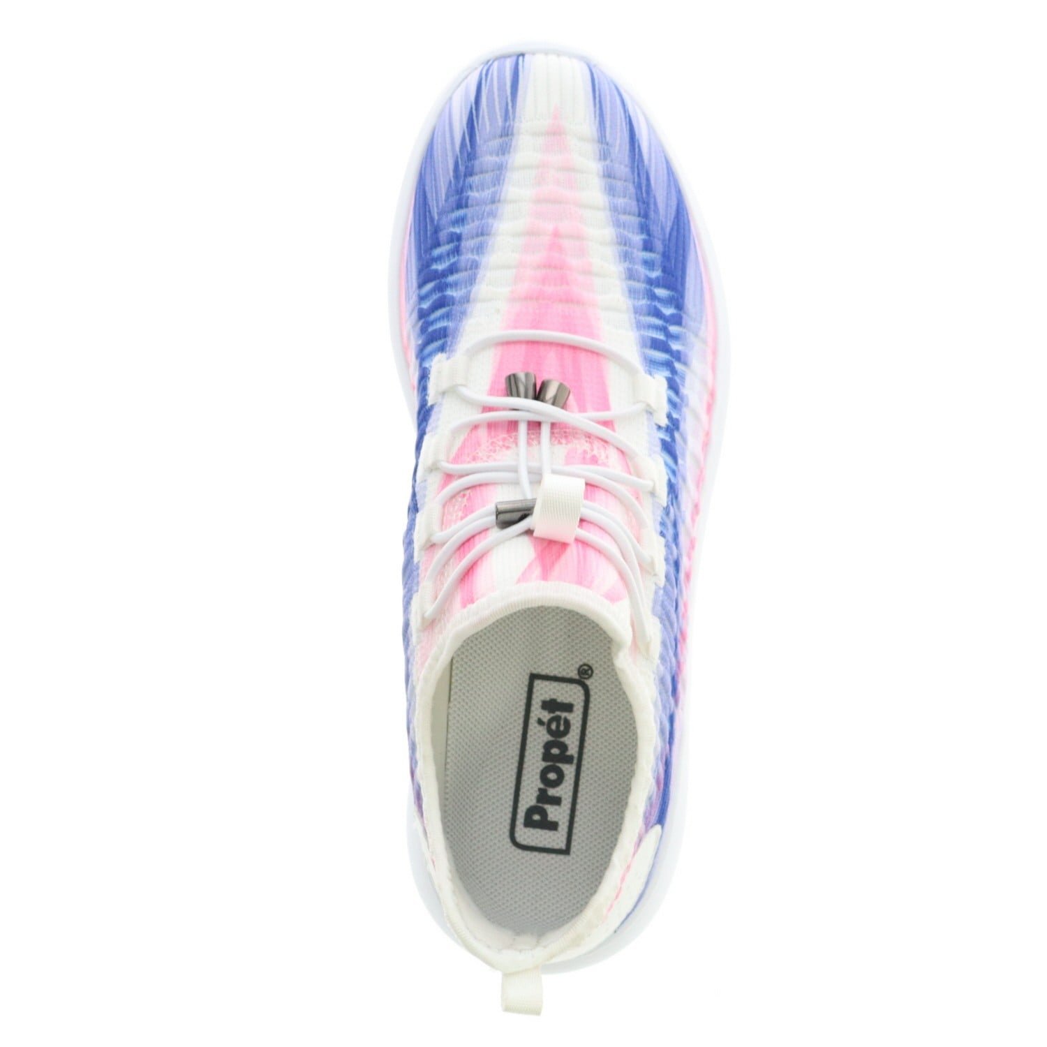 Propet TravelBound Women's Sneaker - White/peri - top view