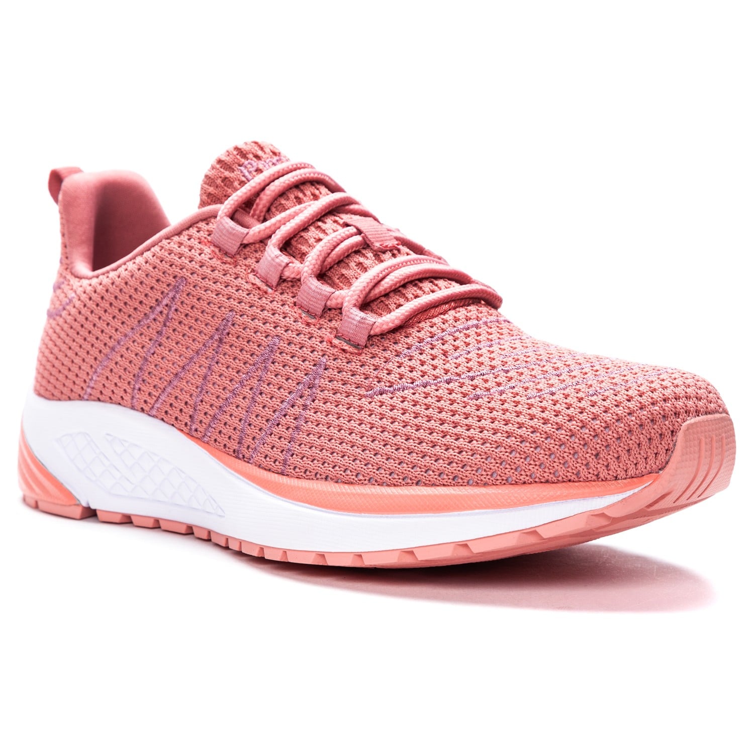 Propet Women's Tour Knit Sneakers - Dark Pink - Angle