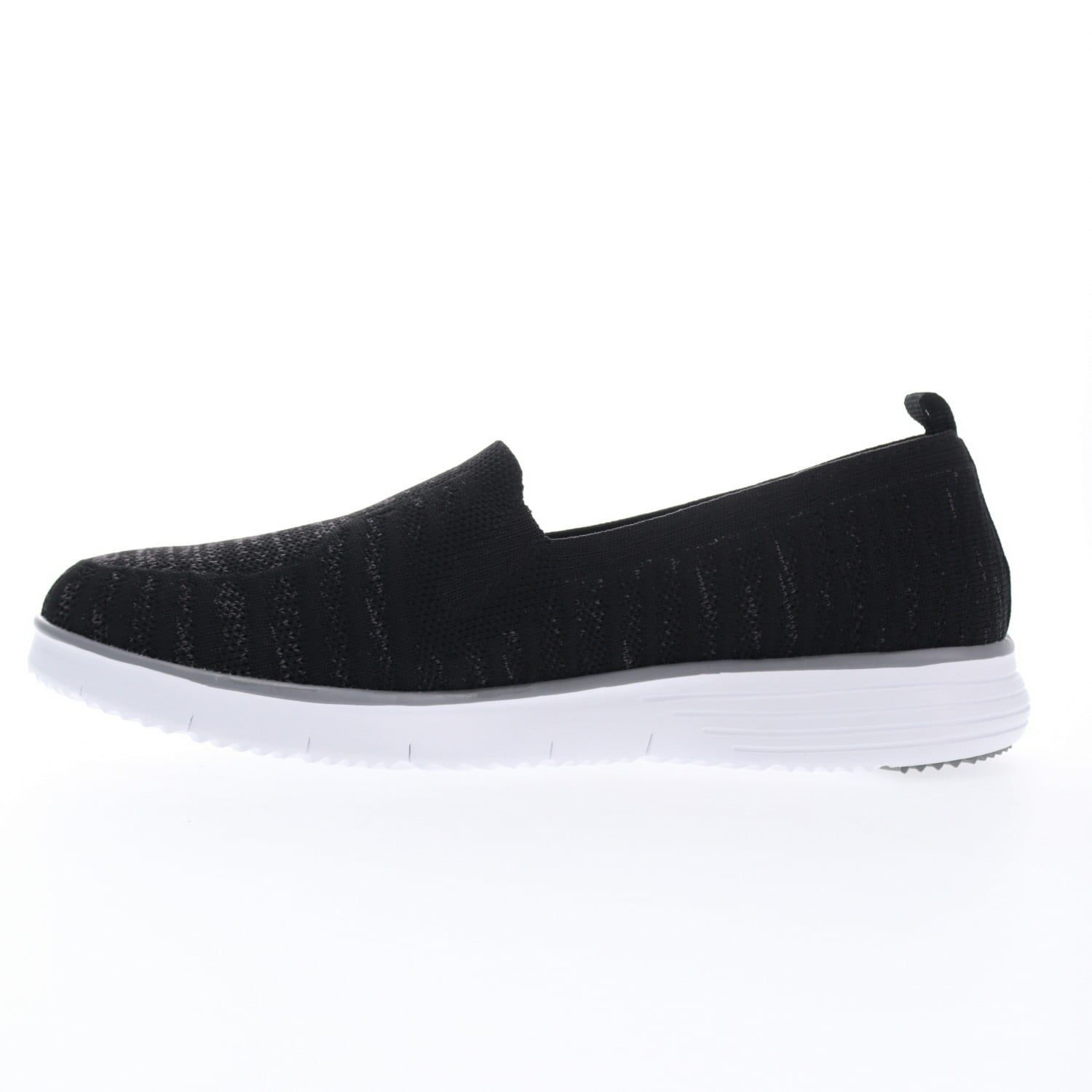 Propet Women's TravelFit Slip-On Casual Shoes - Black/Charcoal - Instep Side