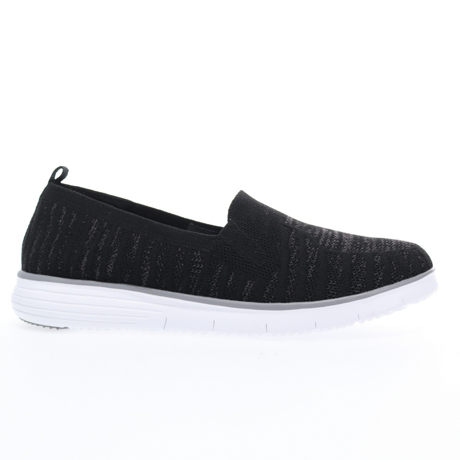 Propet Women's TravelFit Slip-On Casual Shoes - Black/Charcoal - Outer Side