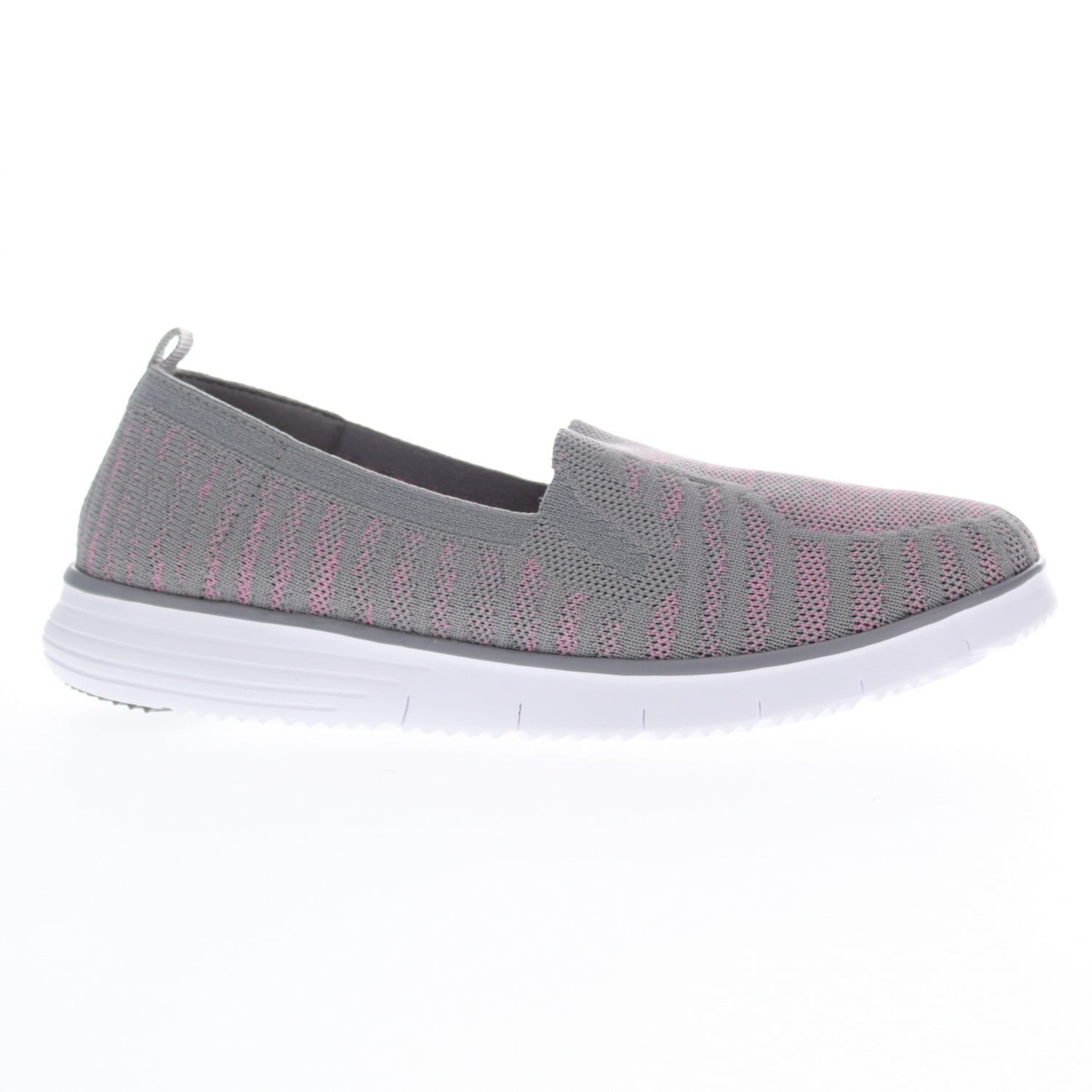 Propet Women's TravelFit Slip-On Casual Shoes - Grey/Pink - Outer Side
