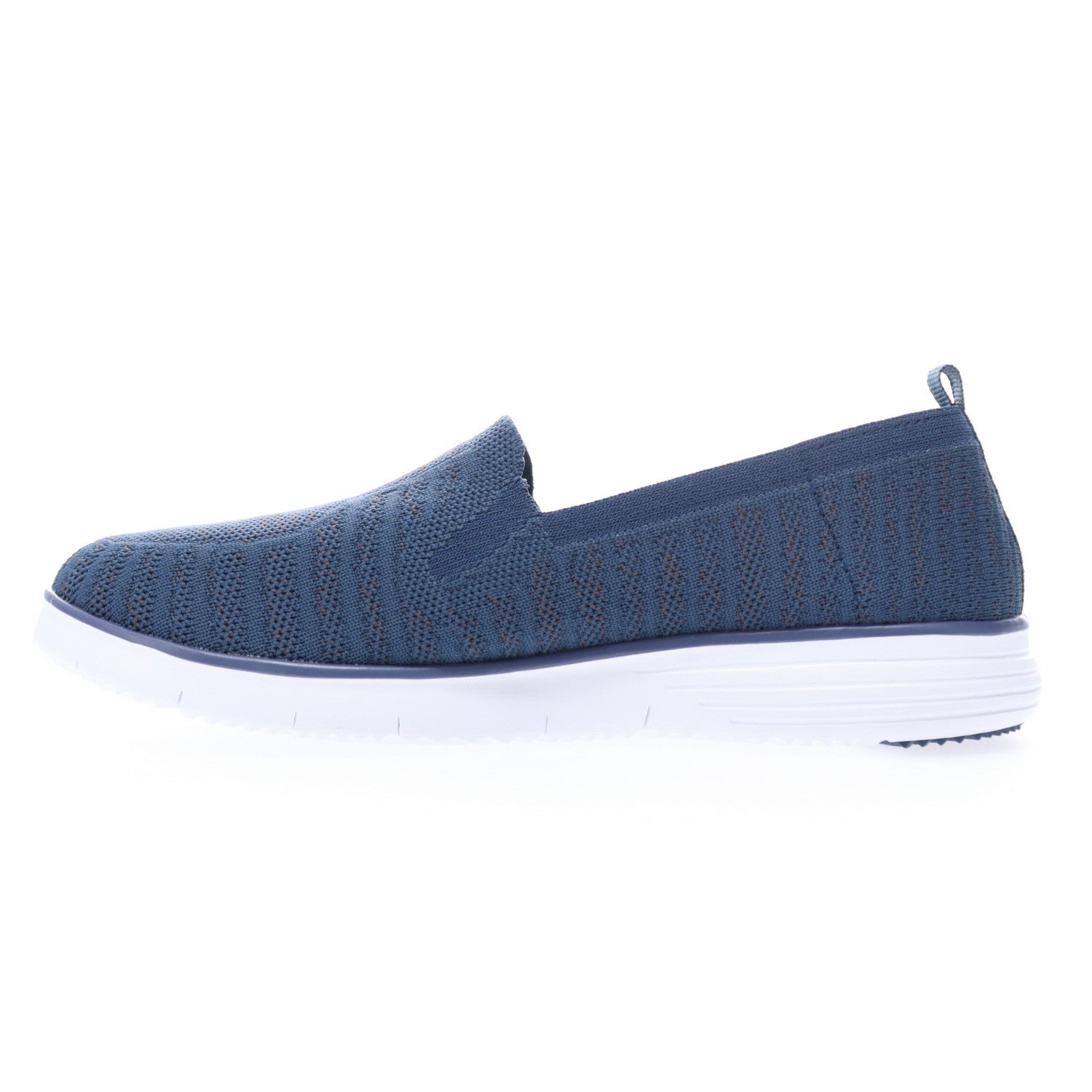 Propet Women's TravelFit Slip-On Casual Shoes - Navy/Grey - Instep Side