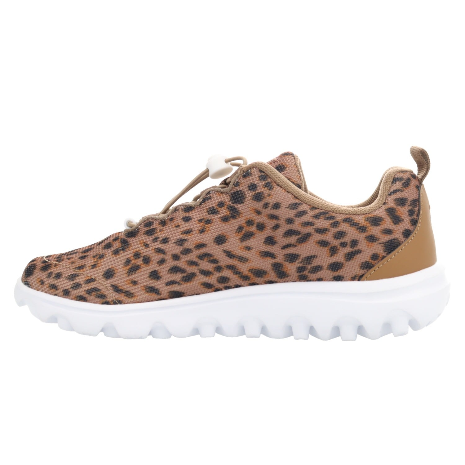 Propet Women's TravelActiv Safari Sneakers - Brown Cheetah - Instep Side