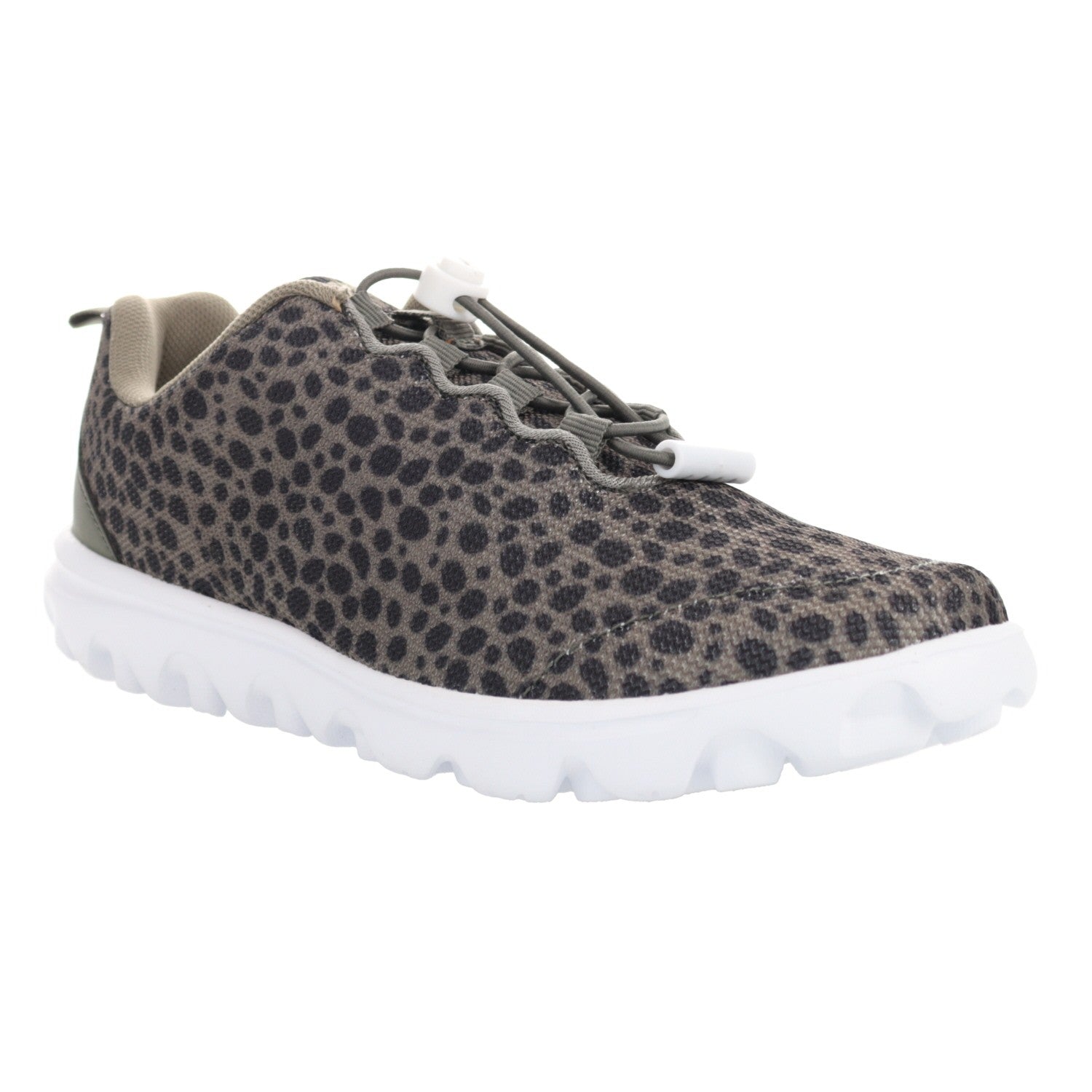 Propet Women's TravelActiv Safari Sneakers in Charcoal Cheetah