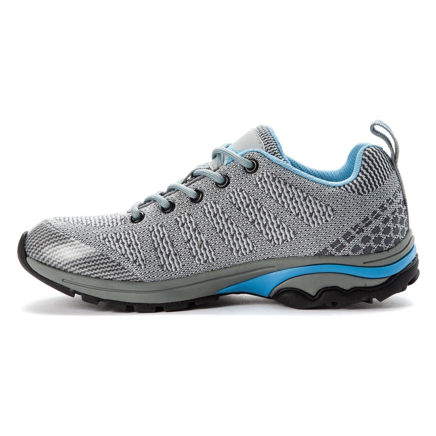 Propet Petra Women's Lace Up Boots - Lt Grey/Lt Blue - Instep Side
