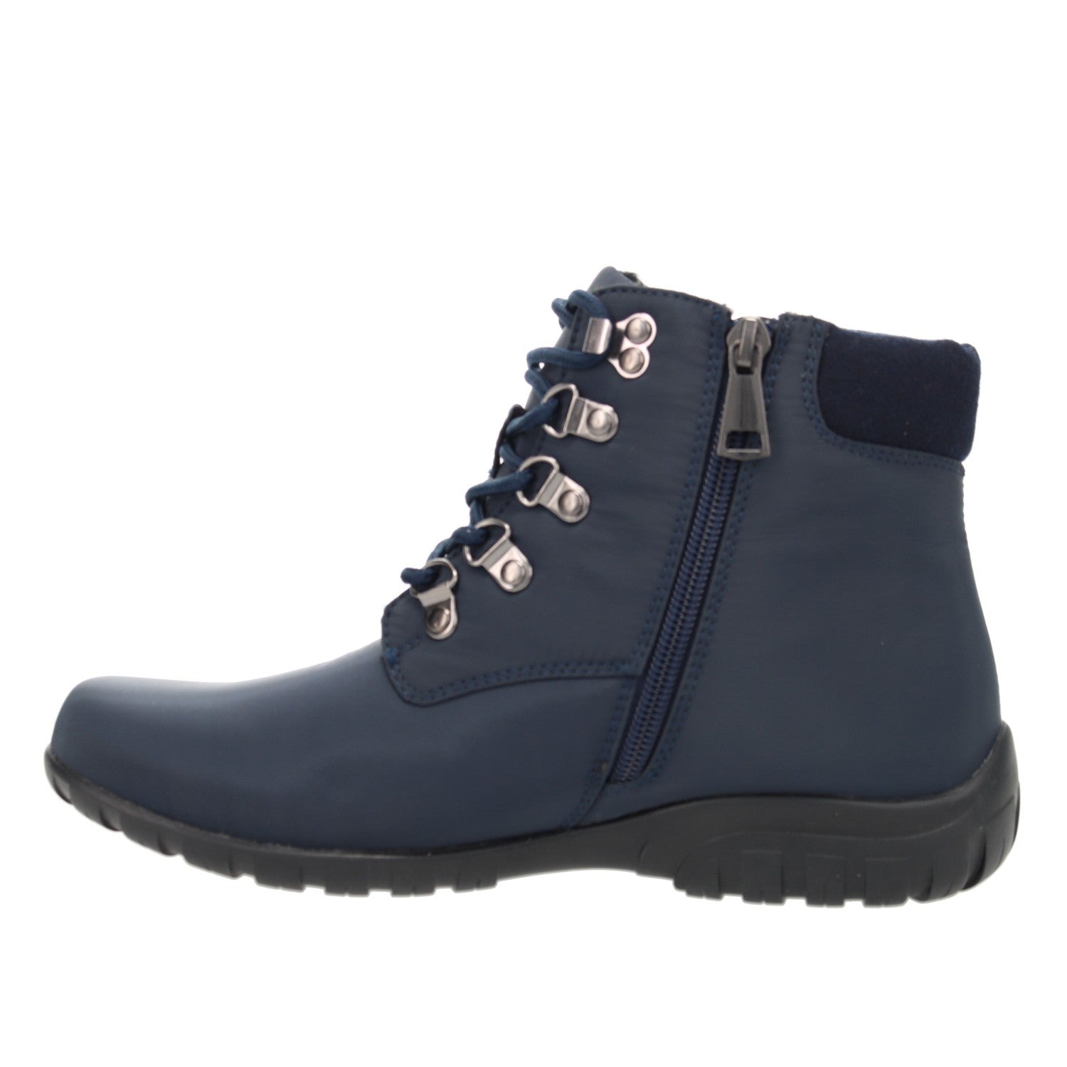 Propet Women's Dani Ankle Lace Water Repellent Boots - Navy - Instep Side