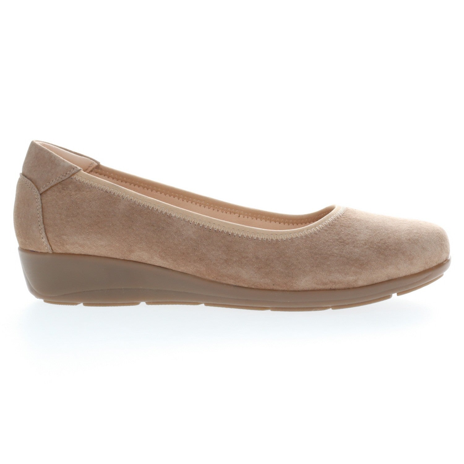Propet Yara Women's Leather Slip On Flats - Natural Buff Suede - Outer Side